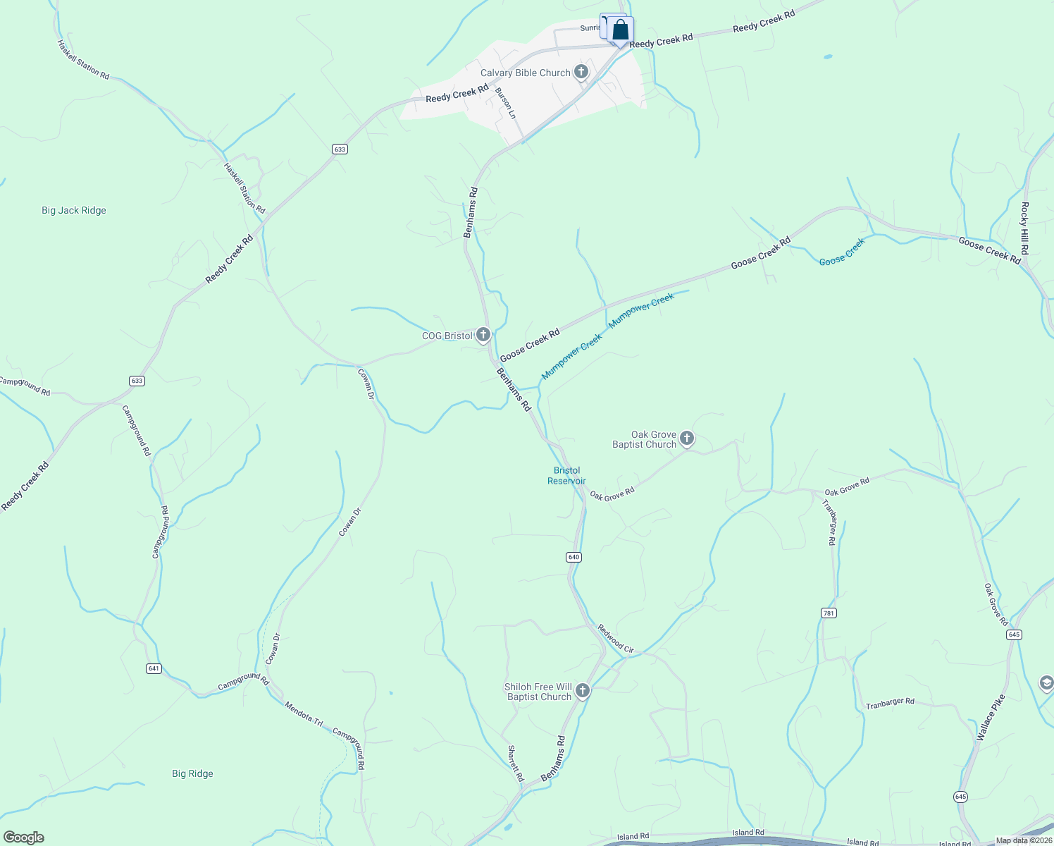 map of restaurants, bars, coffee shops, grocery stores, and more near 20572 Benhams Road in Bristol