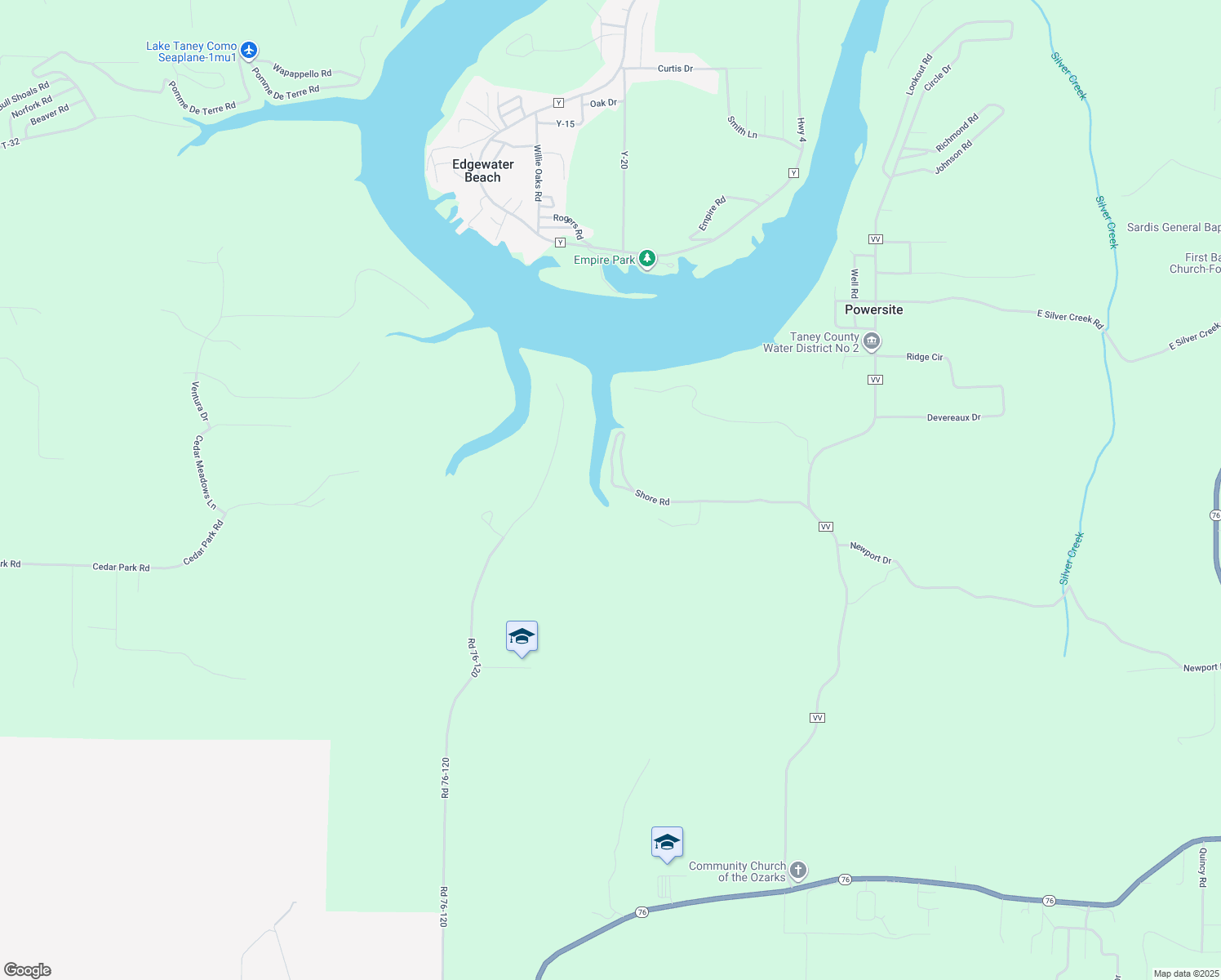 map of restaurants, bars, coffee shops, grocery stores, and more near 691 Shore Road in Powersite