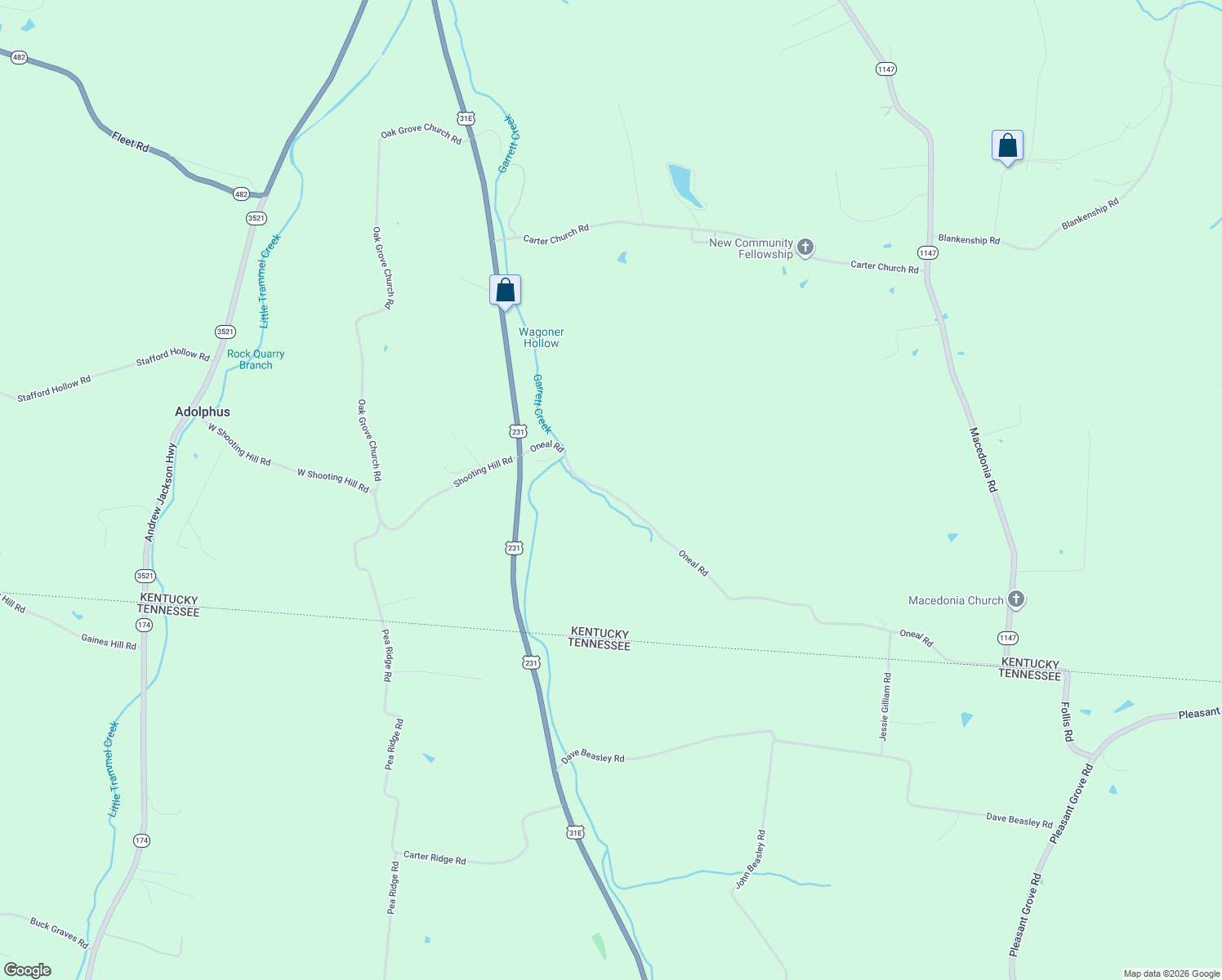 map of restaurants, bars, coffee shops, grocery stores, and more near 20-1572 Oneal Road in Adolphus
