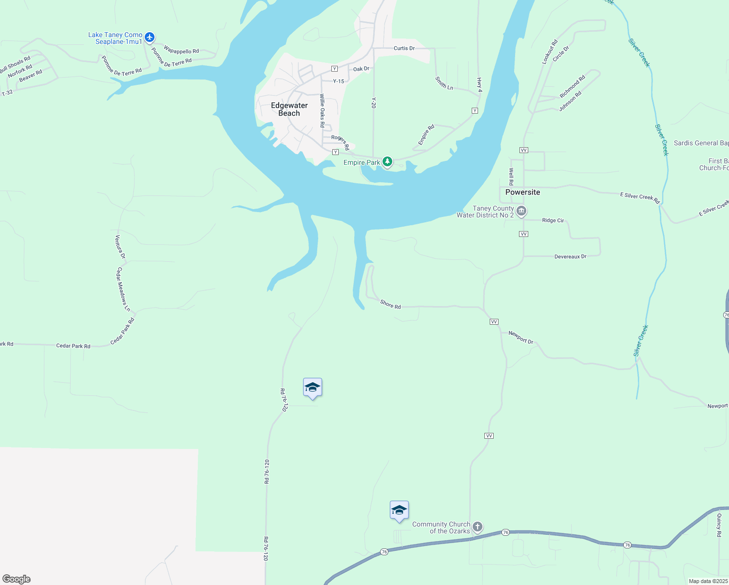 map of restaurants, bars, coffee shops, grocery stores, and more near 691 Shore Road in Powersite