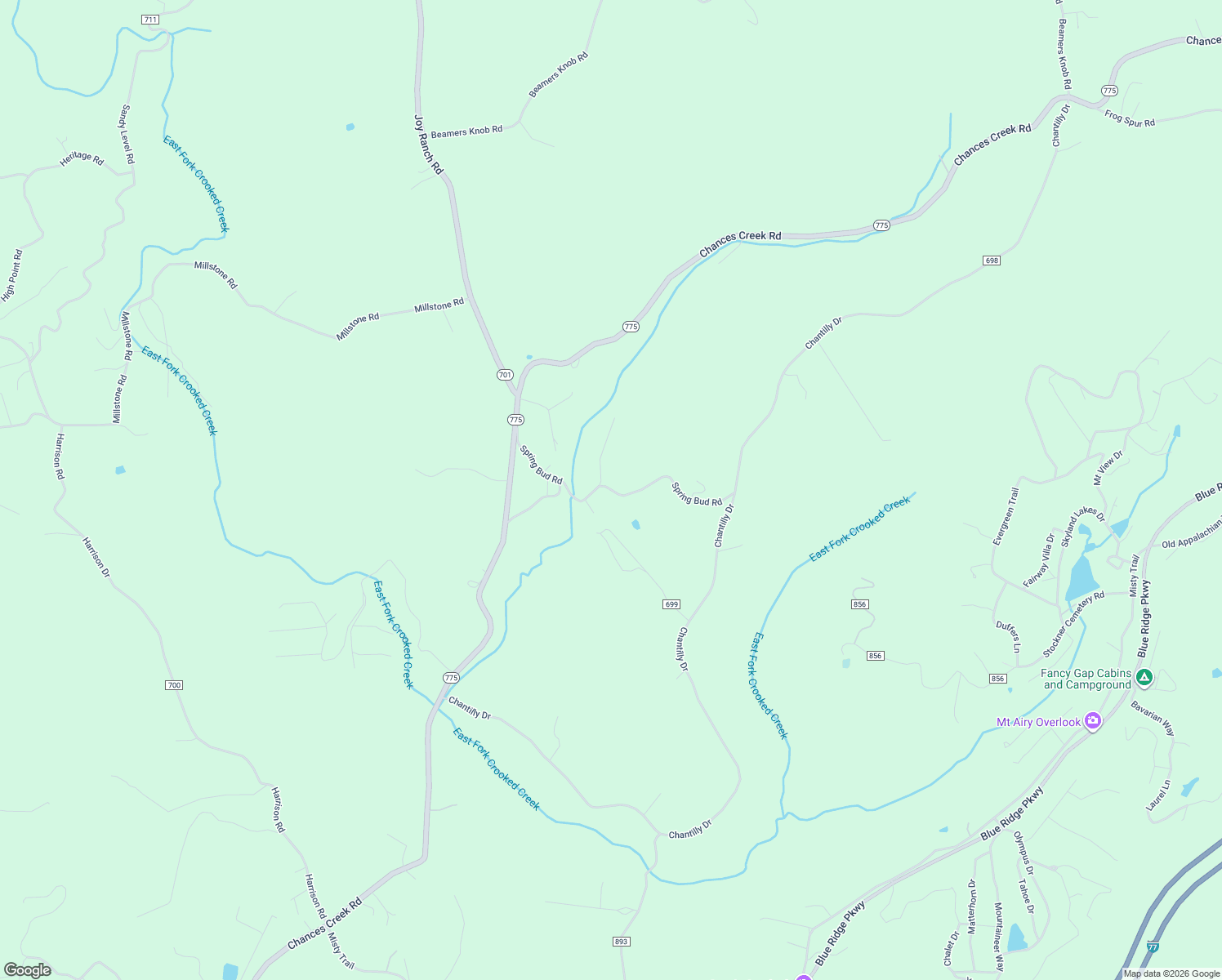 map of restaurants, bars, coffee shops, grocery stores, and more near Spring Bud Road in Carroll County