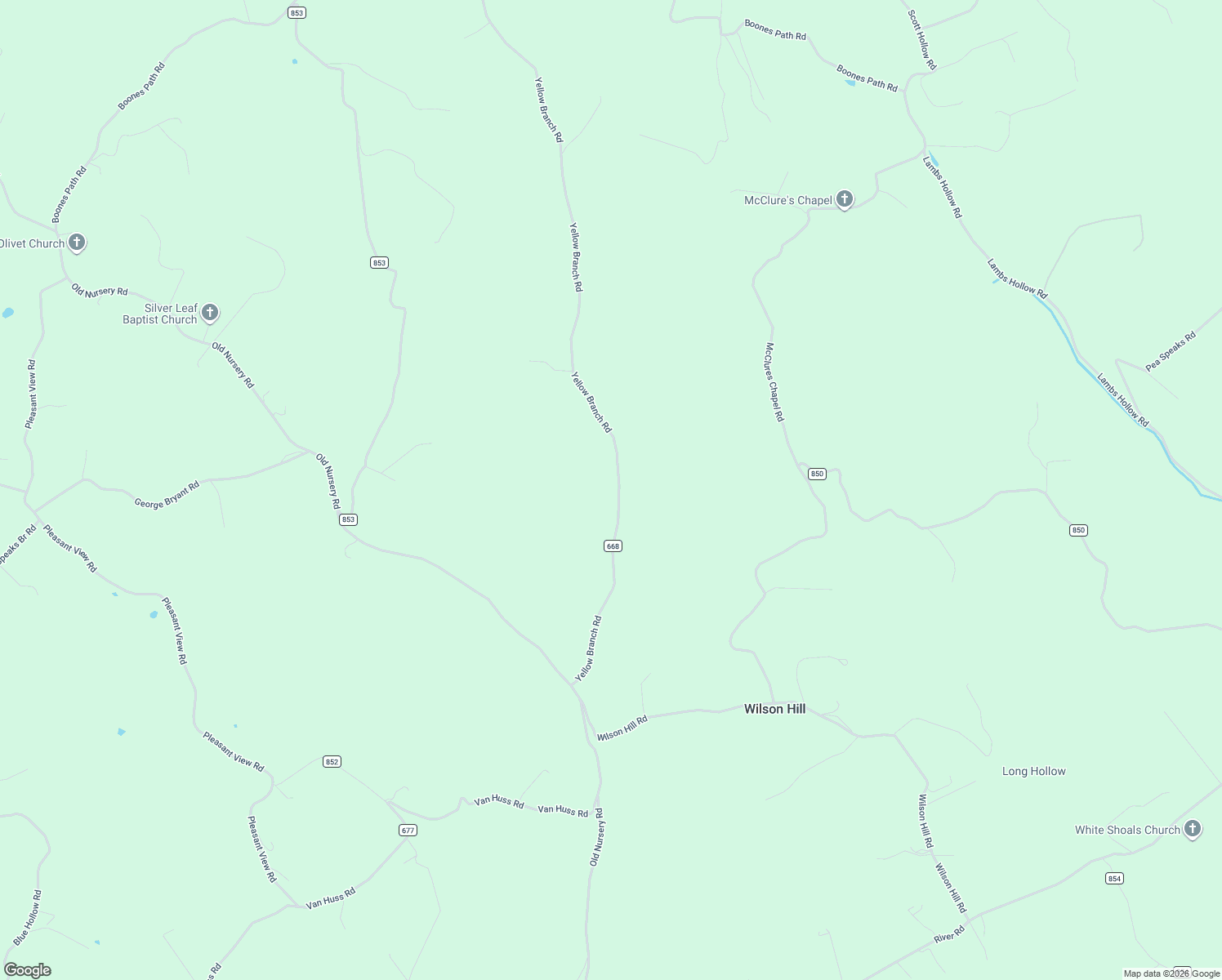 map of restaurants, bars, coffee shops, grocery stores, and more near State Road 668 in Rose Hill