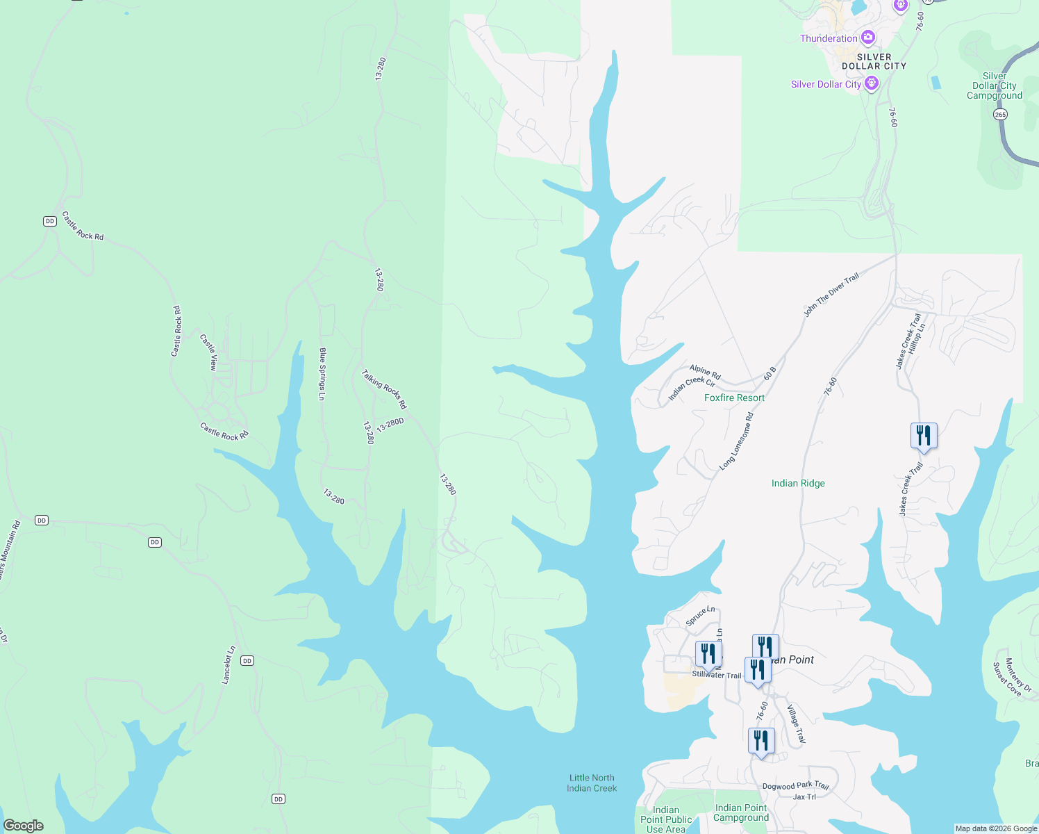 map of restaurants, bars, coffee shops, grocery stores, and more near 91-277 Canada Drive in Reeds Spring