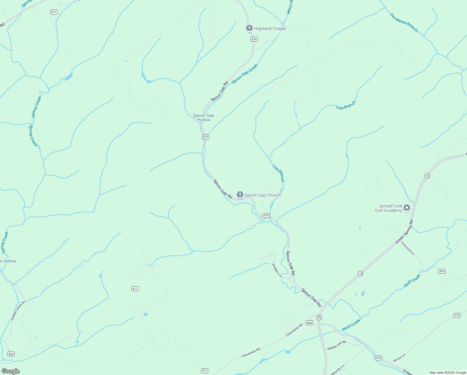 map of restaurants, bars, coffee shops, grocery stores, and more near 21153 Spoon Gap Road in Abingdon