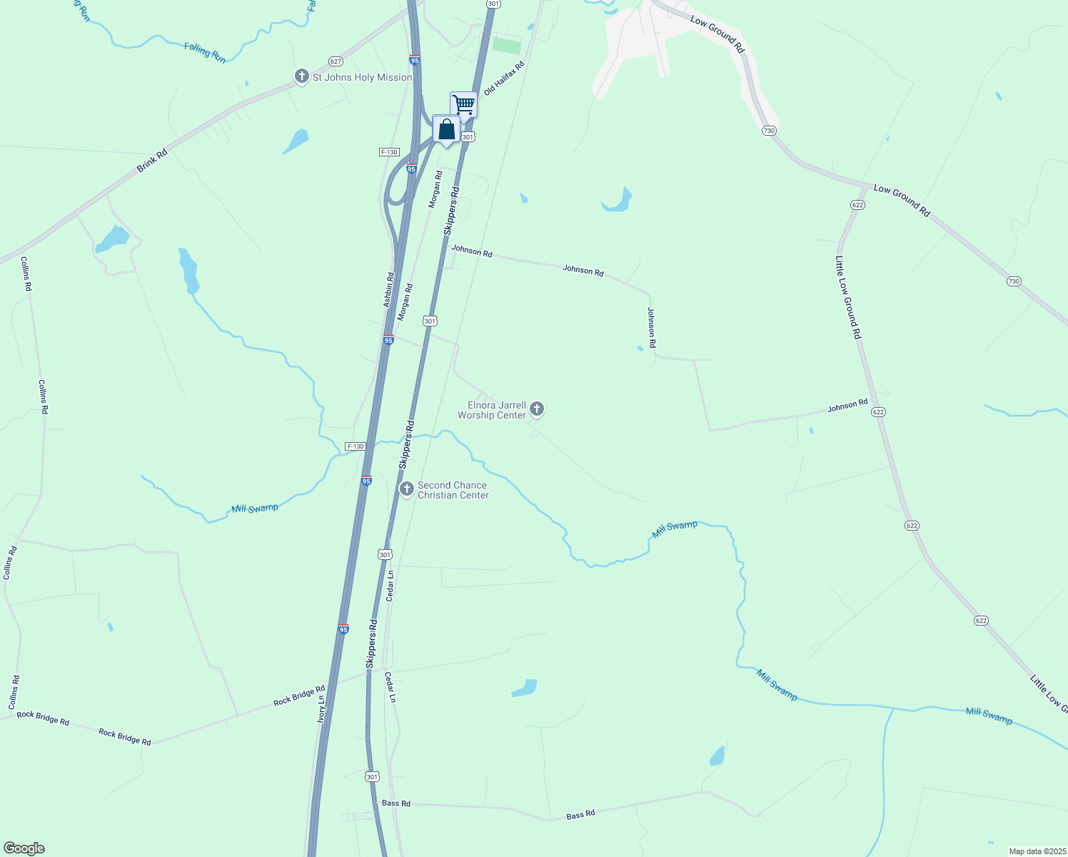 map of restaurants, bars, coffee shops, grocery stores, and more near 541 Liberty Road in Emporia