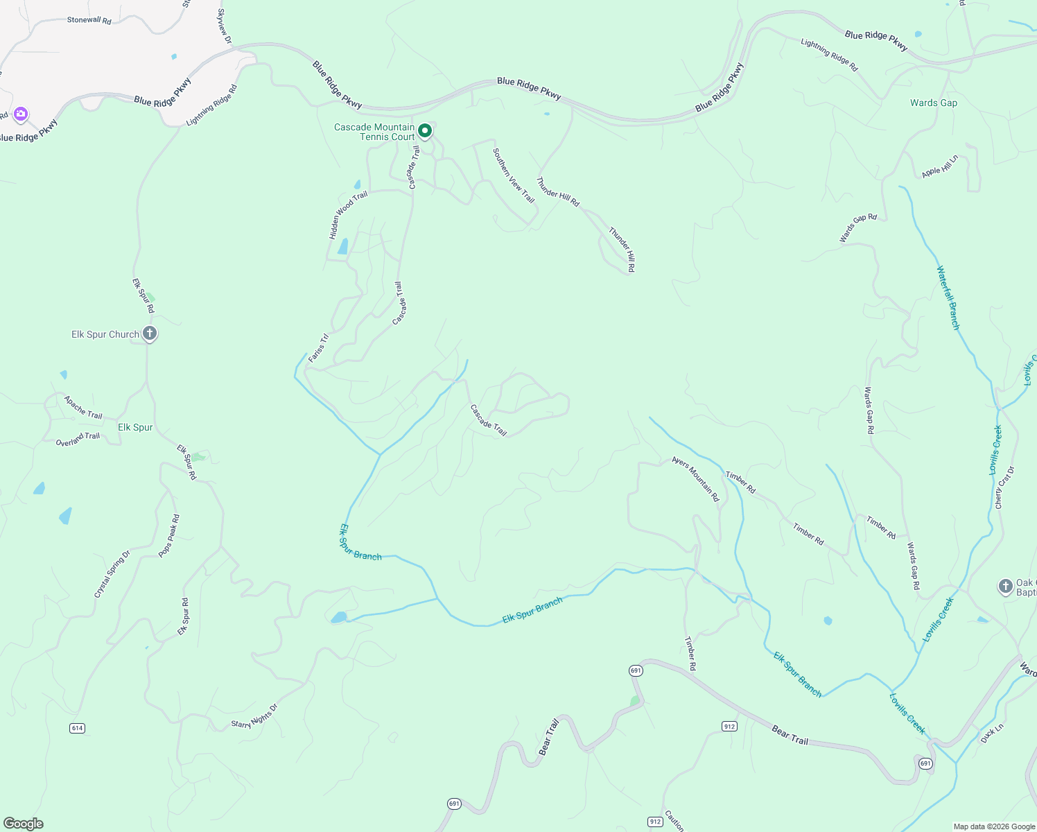 map of restaurants, bars, coffee shops, grocery stores, and more near 36-80 Old Home Trail in Fancy Gap