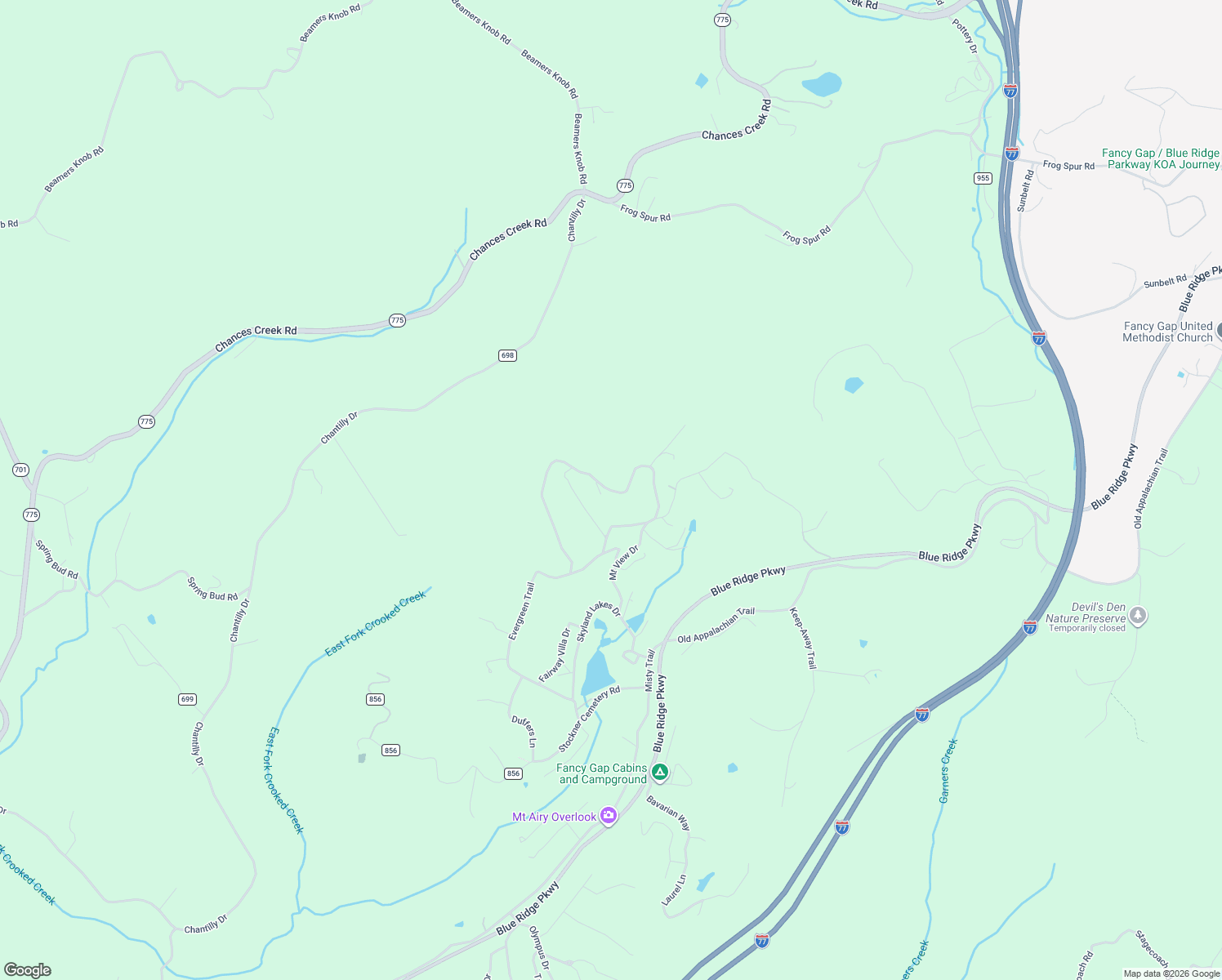 map of restaurants, bars, coffee shops, grocery stores, and more near Rhododendron Lane in Carroll County