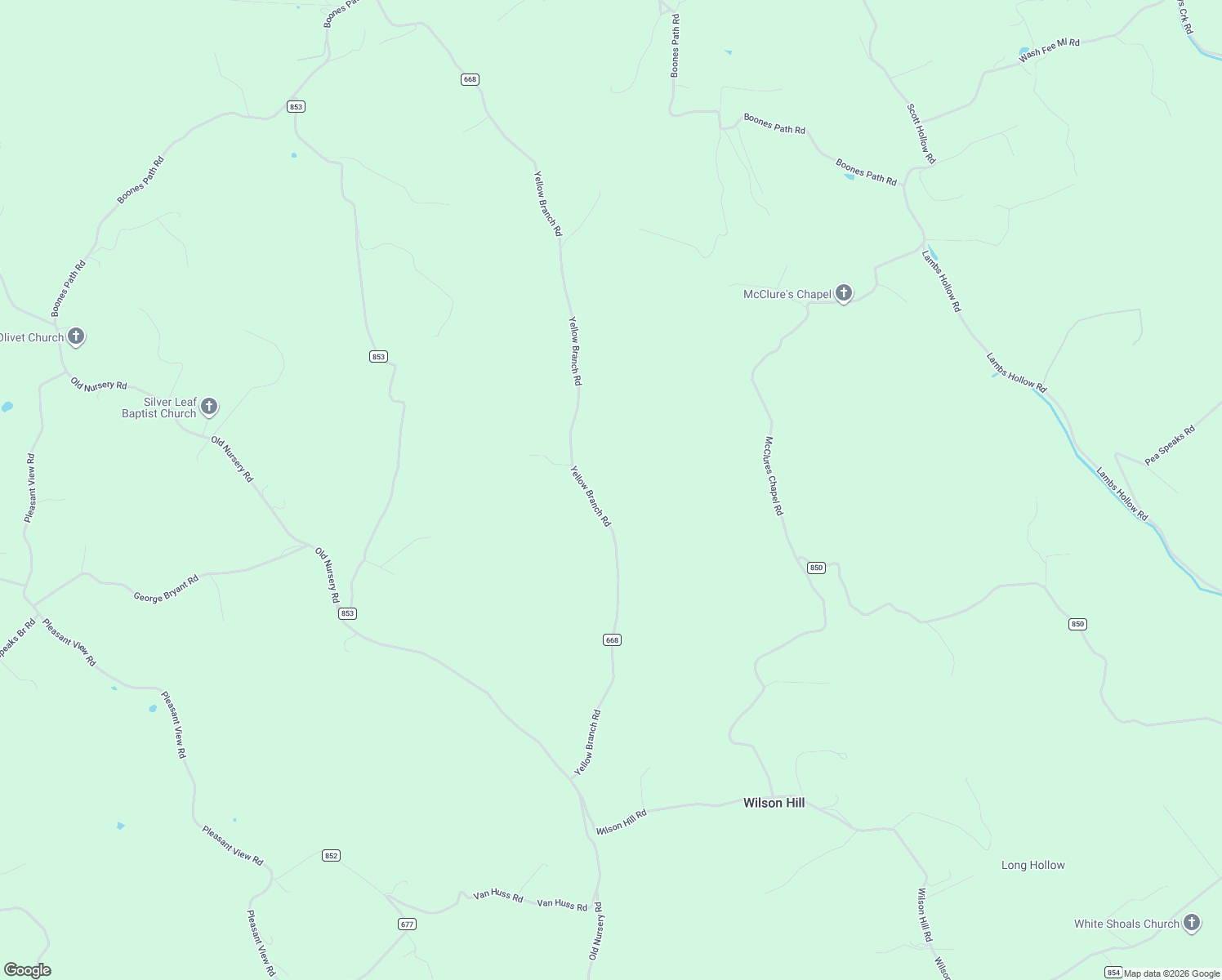 map of restaurants, bars, coffee shops, grocery stores, and more near State Road 668 in Rose Hill