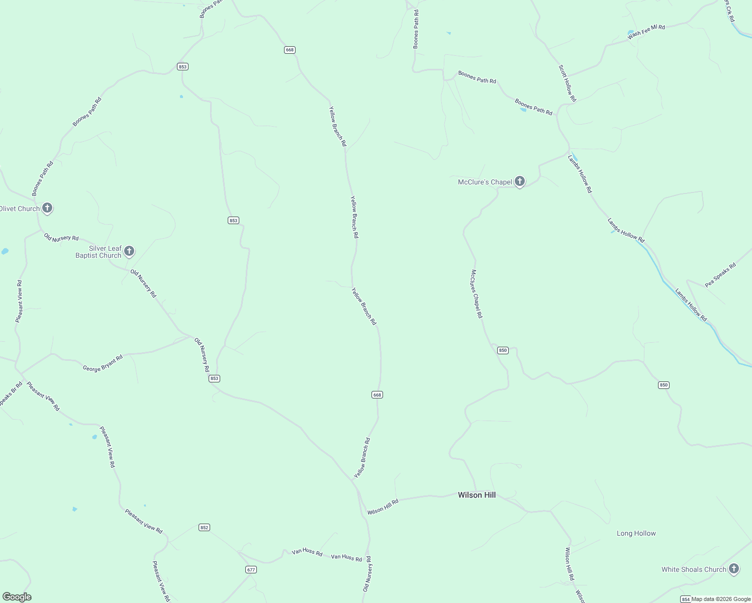 map of restaurants, bars, coffee shops, grocery stores, and more near State Road 668 in Rose Hill