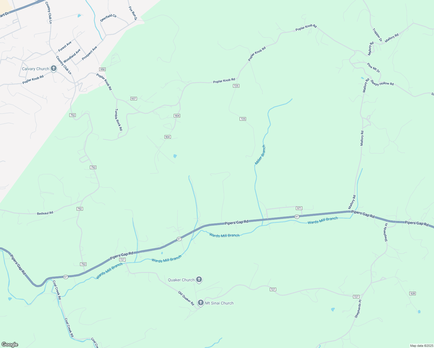 map of restaurants, bars, coffee shops, grocery stores, and more near Whitney Lane in Galax