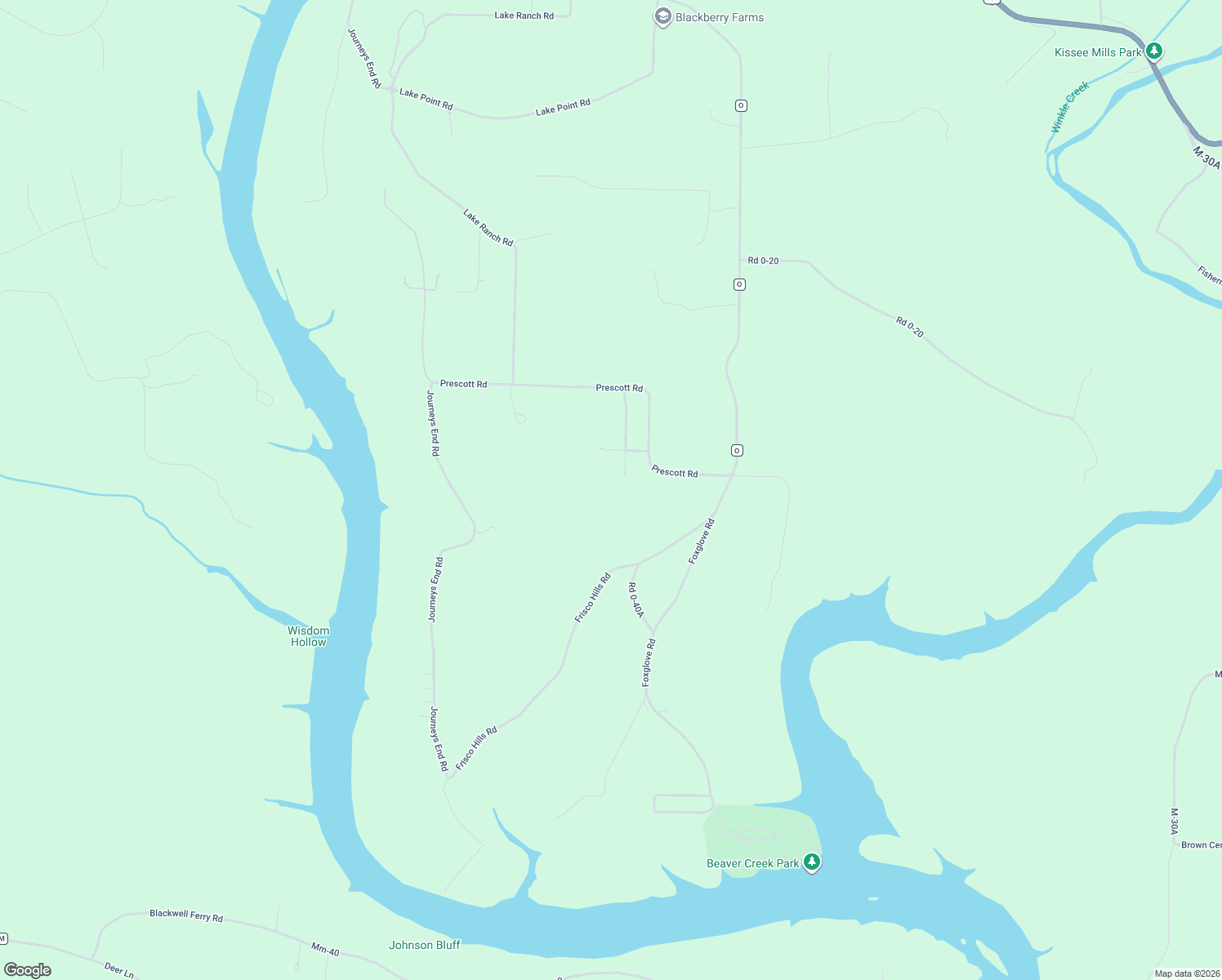 map of restaurants, bars, coffee shops, grocery stores, and more near 155 Cedar Springs Avenue in Kissee Mills