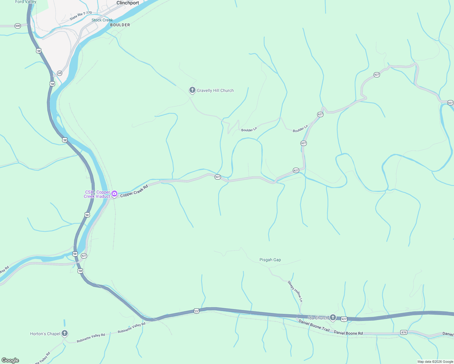 map of restaurants, bars, coffee shops, grocery stores, and more near 1471 Copper Creek Road in Duffield