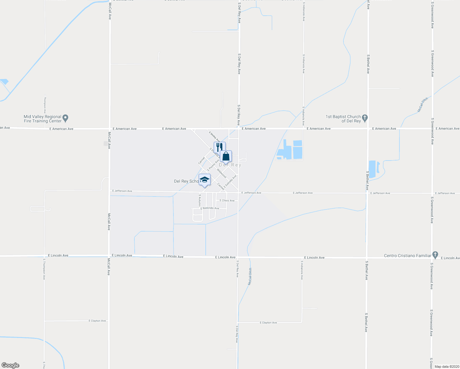 map of restaurants, bars, coffee shops, grocery stores, and more near 5521 Wildwood in Del Rey