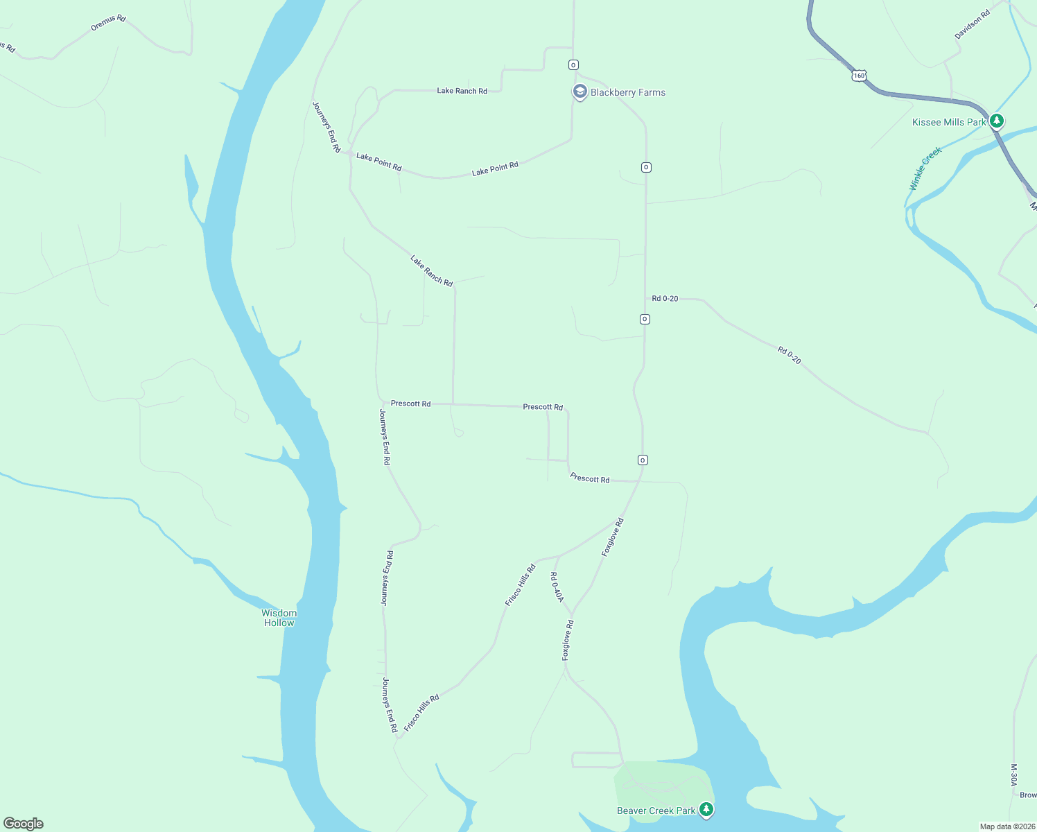map of restaurants, bars, coffee shops, grocery stores, and more near 863 Prescott Road in Kissee Mills