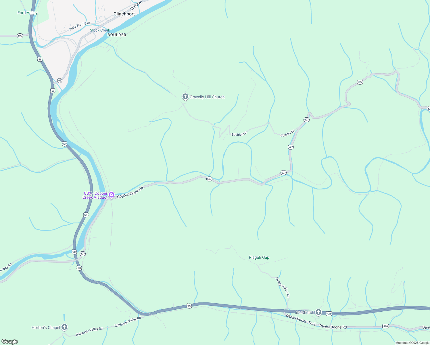 map of restaurants, bars, coffee shops, grocery stores, and more near 1471 Copper Creek Road in Duffield