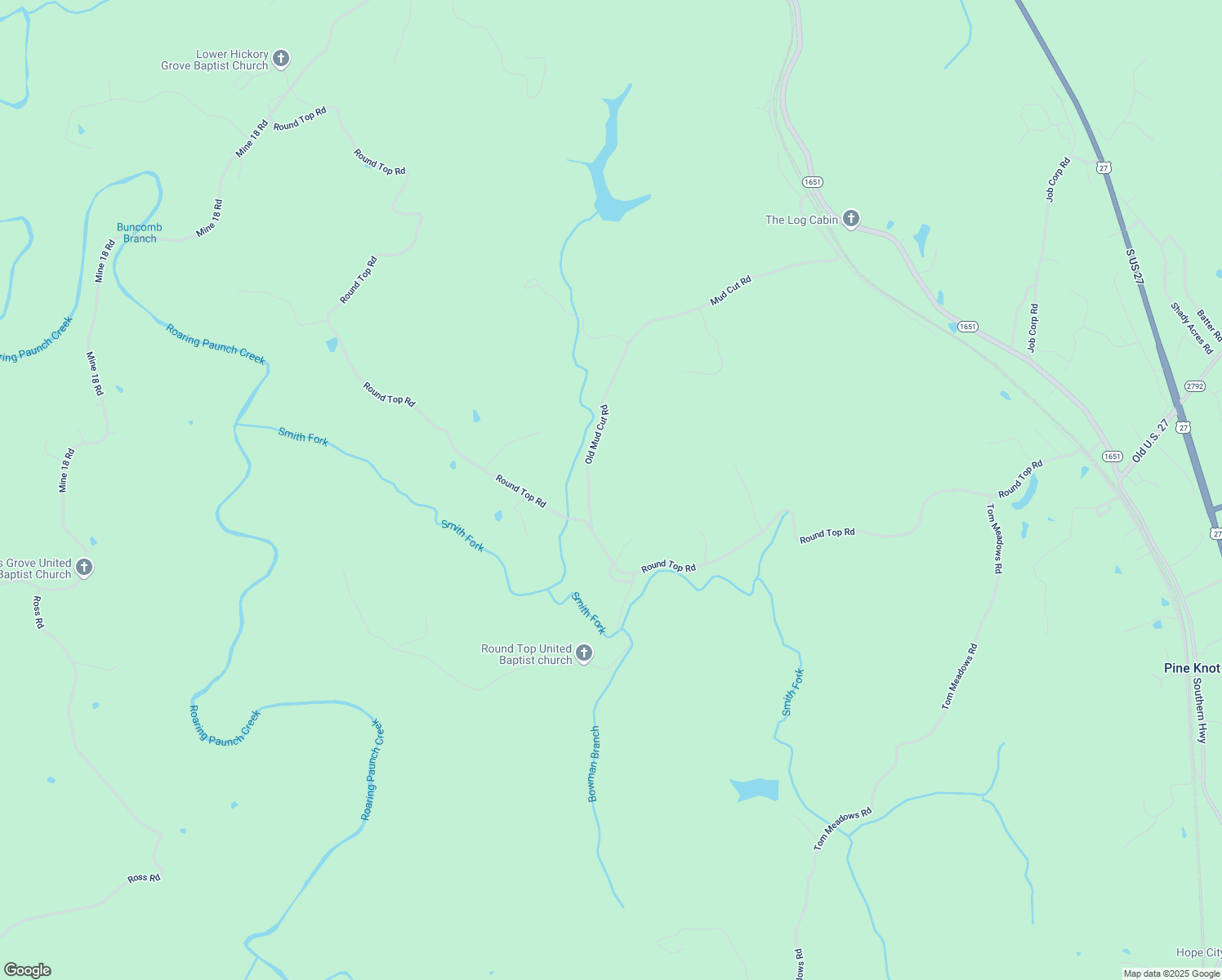 map of restaurants, bars, coffee shops, grocery stores, and more near Old Mud Cut Road in Strunk
