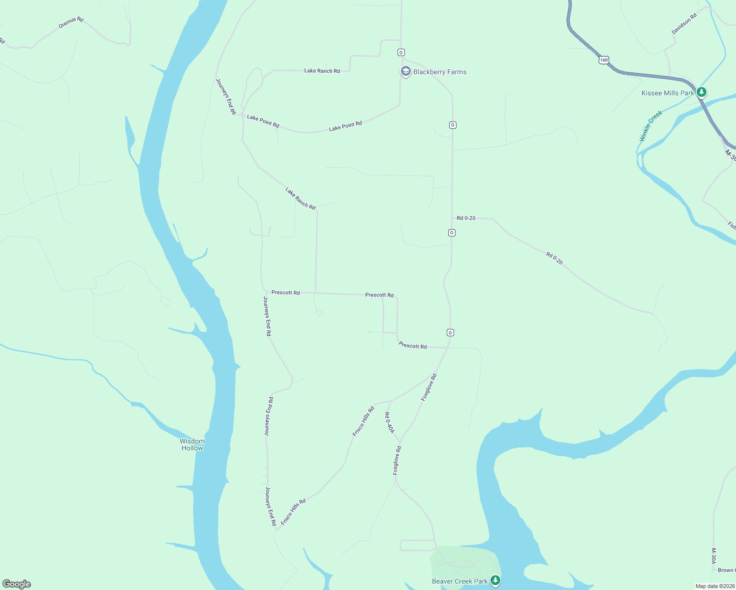 map of restaurants, bars, coffee shops, grocery stores, and more near 863 Prescott Road in Kissee Mills