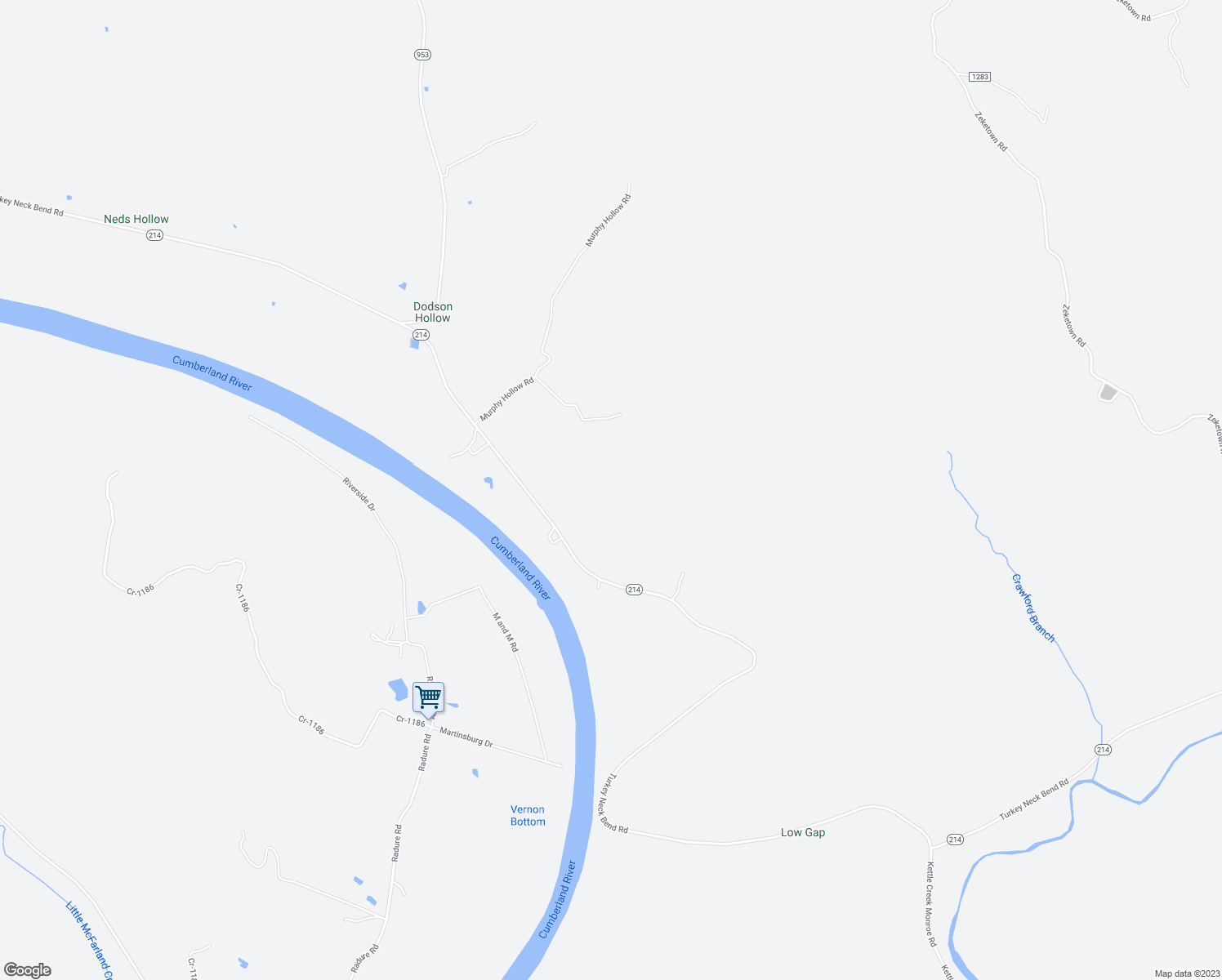 map of restaurants, bars, coffee shops, grocery stores, and more near 7425 Turkey Neck Bend Road in Tompkinsville