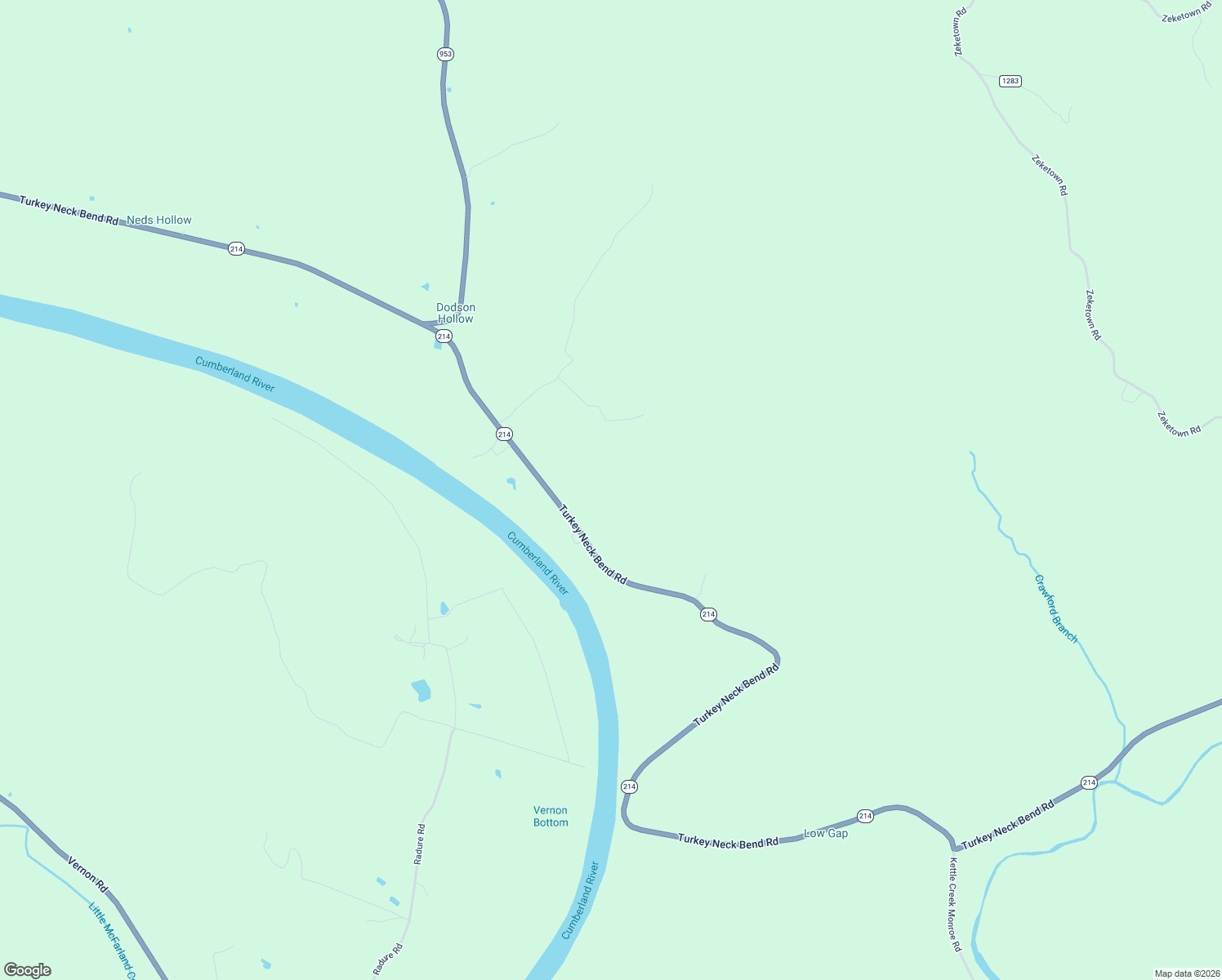 map of restaurants, bars, coffee shops, grocery stores, and more near 7425 Turkey Neck Bend Road in Tompkinsville