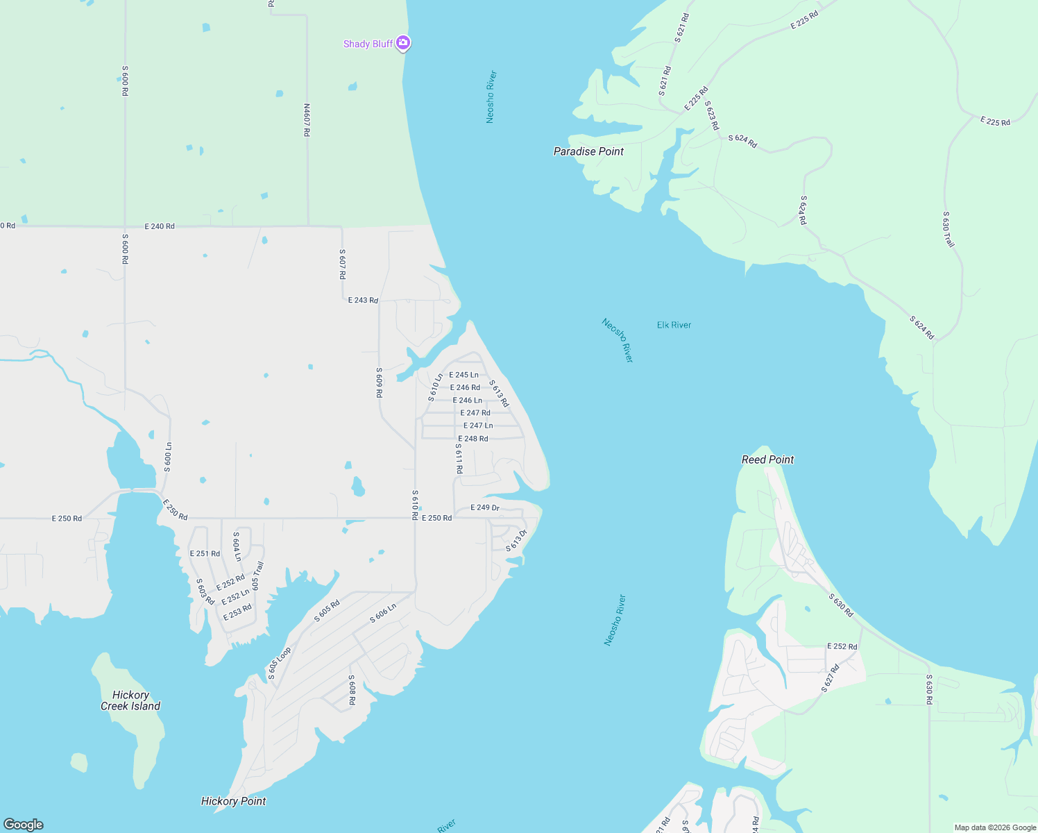 map of restaurants, bars, coffee shops, grocery stores, and more near 24681 South 613 Road in Grove