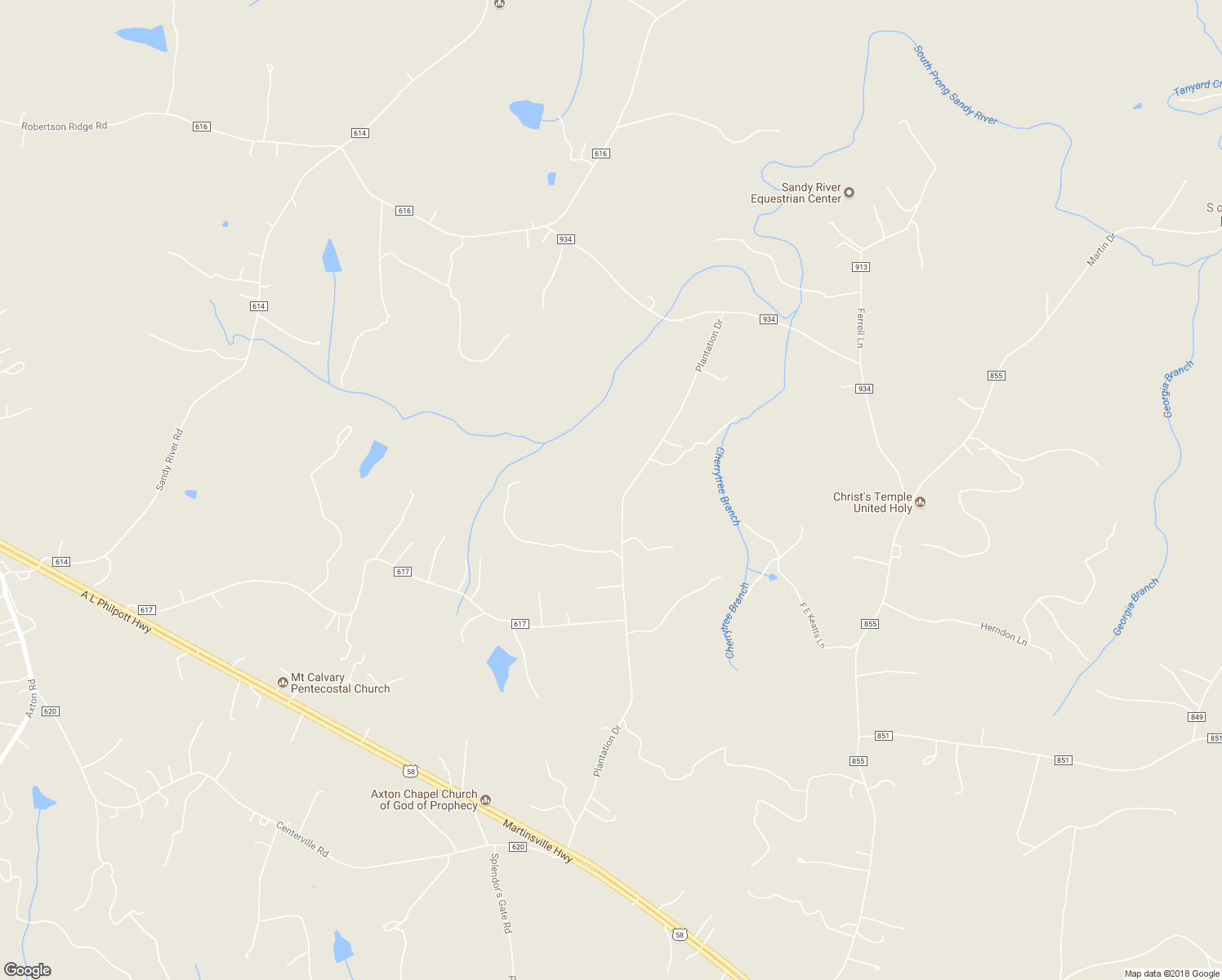 map of restaurants, bars, coffee shops, grocery stores, and more near 736 Plantation Drive in Axton