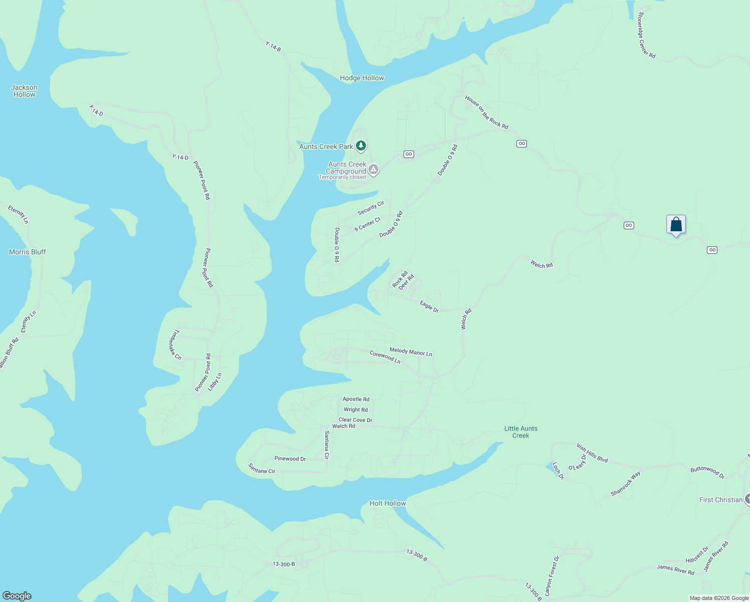 map of restaurants, bars, coffee shops, grocery stores, and more near 392 Eagle Drive in Reeds Spring