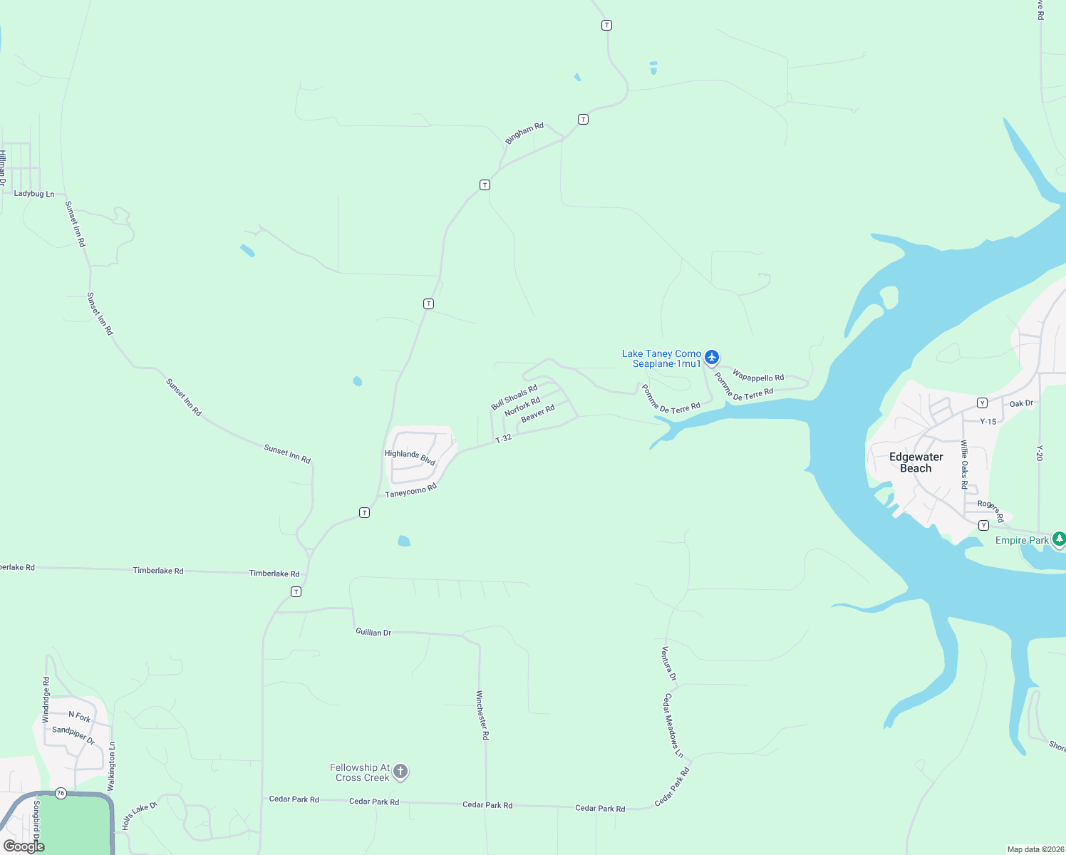 map of restaurants, bars, coffee shops, grocery stores, and more near 669 Taneycomo Road in Branson
