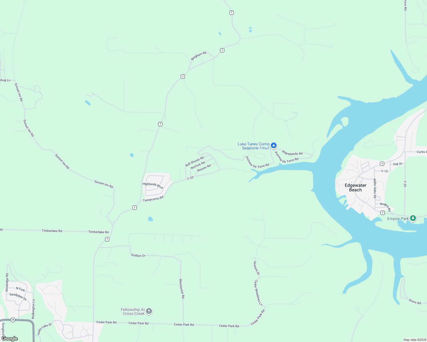map of restaurants, bars, coffee shops, grocery stores, and more near 666-668 Taneycomo Rd in Branson