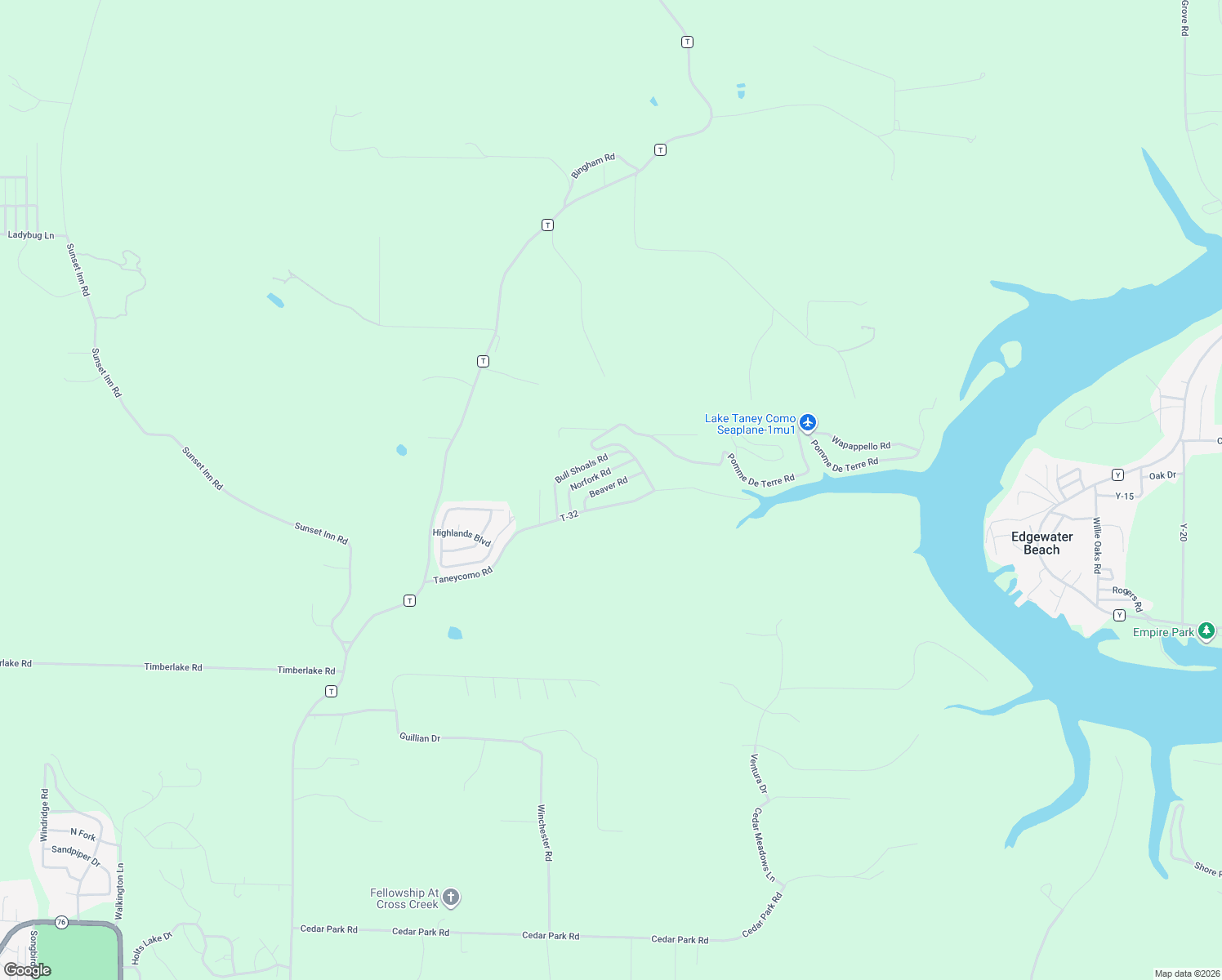 map of restaurants, bars, coffee shops, grocery stores, and more near 669 Taneycomo Road in Branson