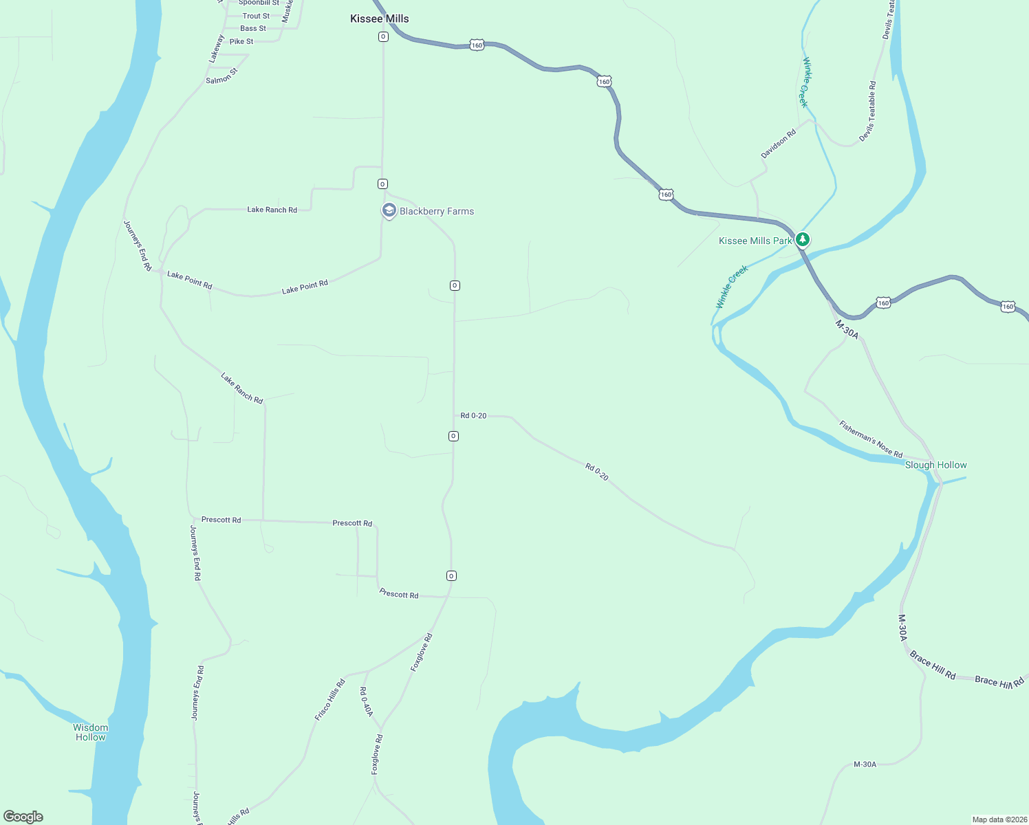 map of restaurants, bars, coffee shops, grocery stores, and more near 1755 State Highway O in Kissee Mills