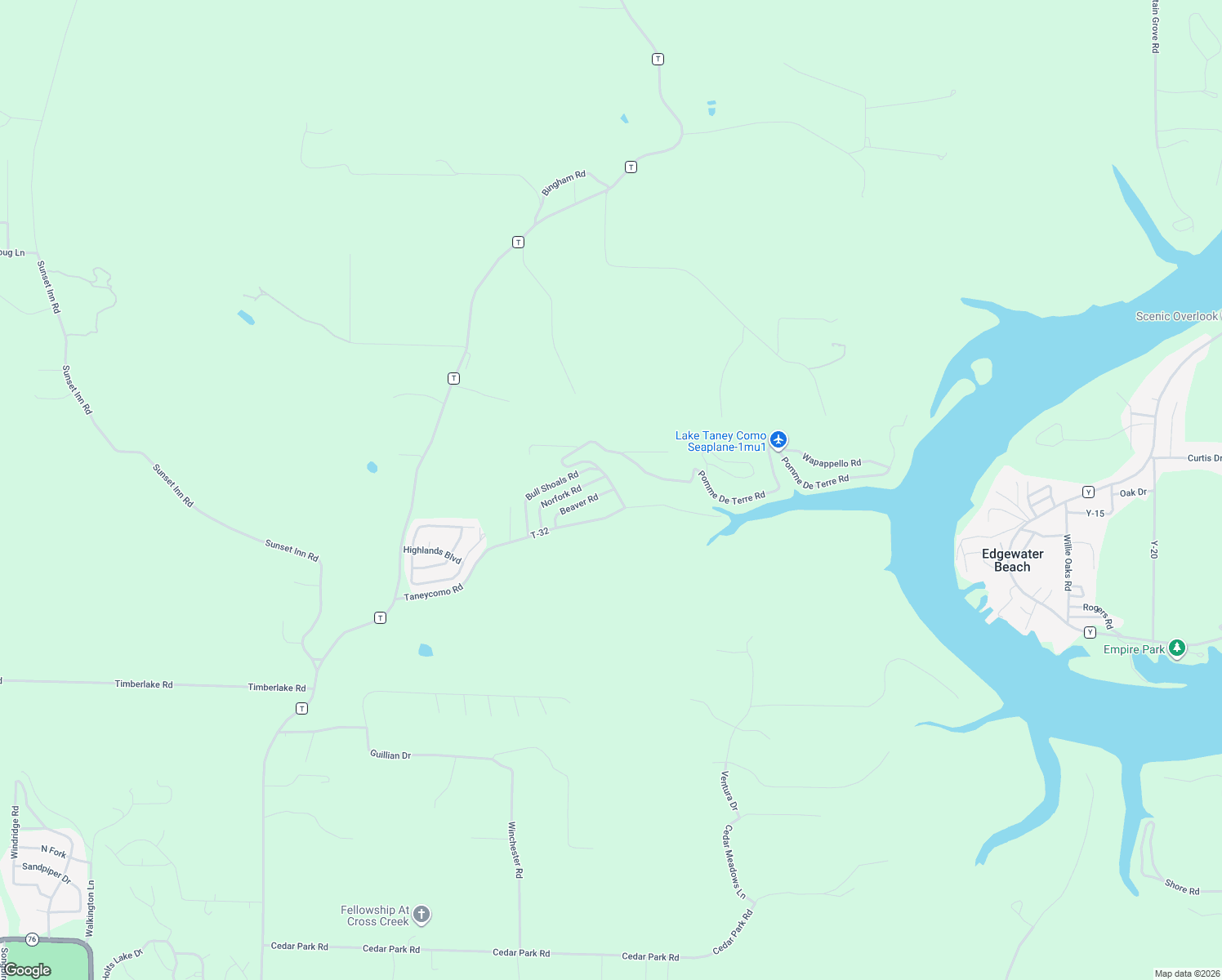 map of restaurants, bars, coffee shops, grocery stores, and more near 352 Norfolk Road in Branson