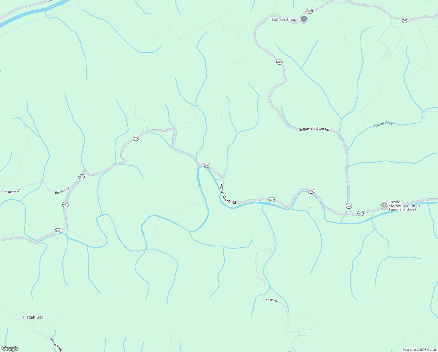 map of restaurants, bars, coffee shops, grocery stores, and more near 4478 Copper Creek Road in Duffield