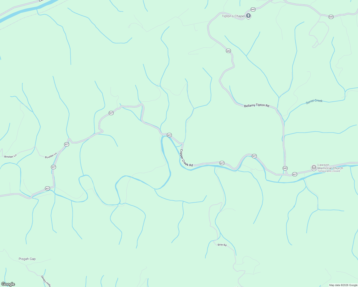 map of restaurants, bars, coffee shops, grocery stores, and more near 4478 Copper Creek Road in Duffield