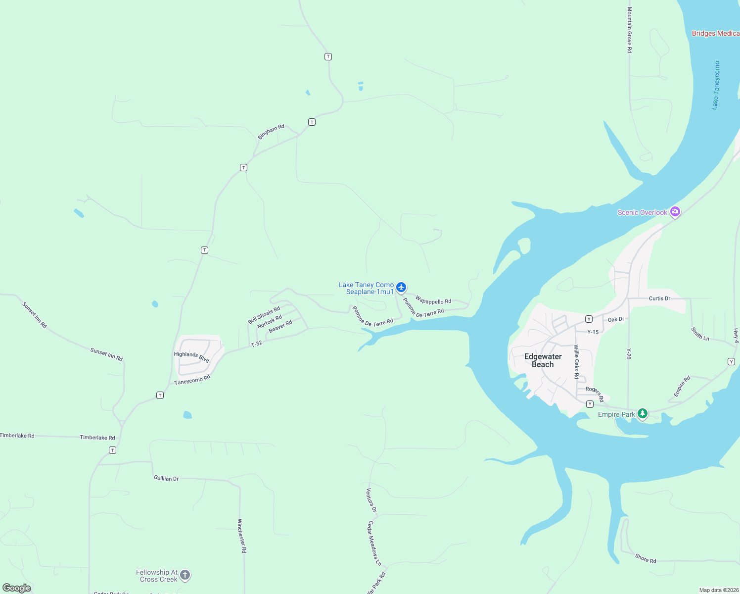 map of restaurants, bars, coffee shops, grocery stores, and more near Greers Ferry Road in Branson