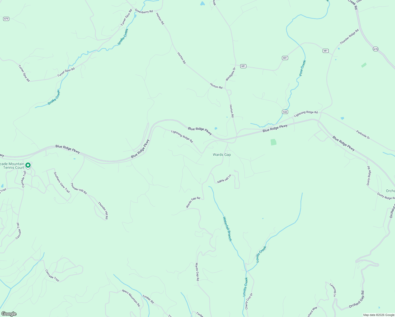 map of restaurants, bars, coffee shops, grocery stores, and more near 11 Cabin Ridge Lane in Cana