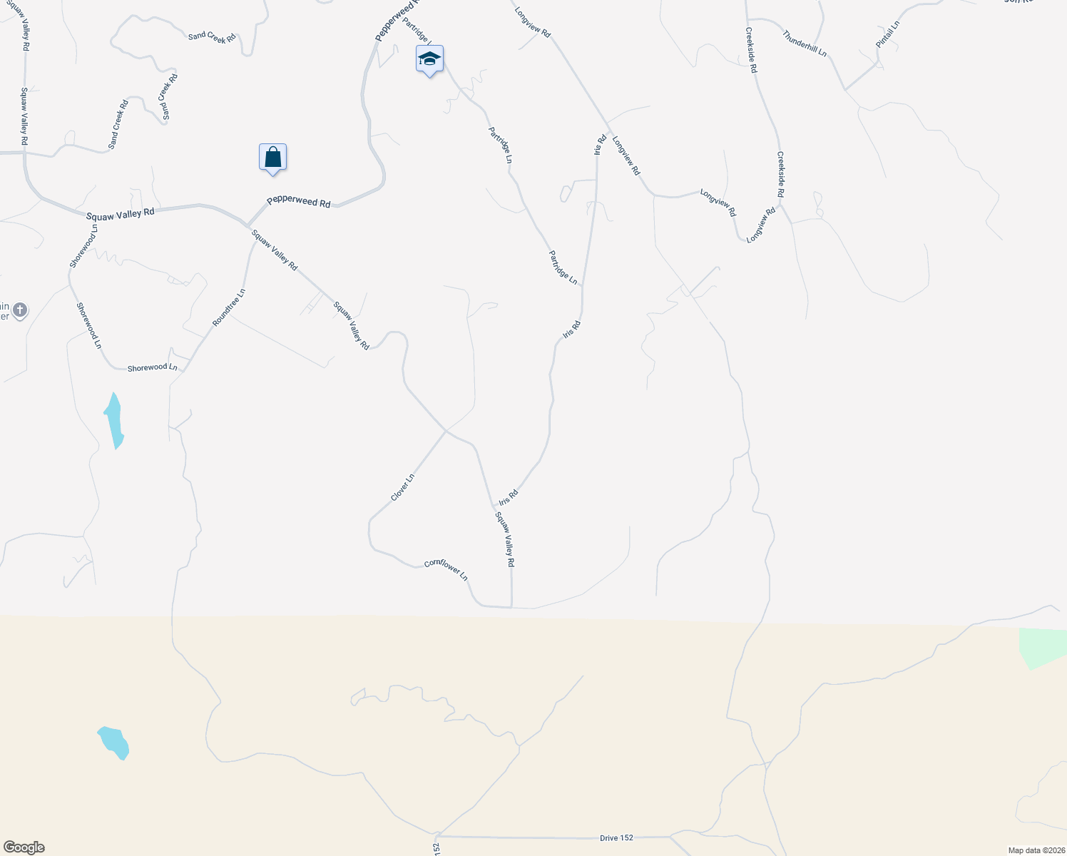 map of restaurants, bars, coffee shops, grocery stores, and more near 39889 Iris Road in Yokuts Valley