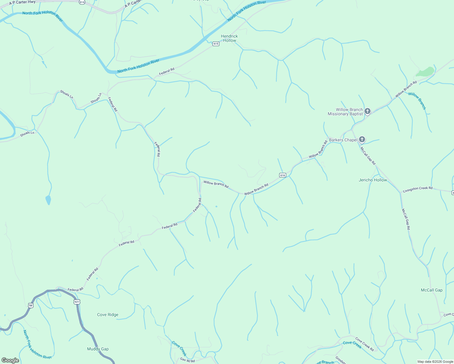 map of restaurants, bars, coffee shops, grocery stores, and more near State Route 616 in Bristol