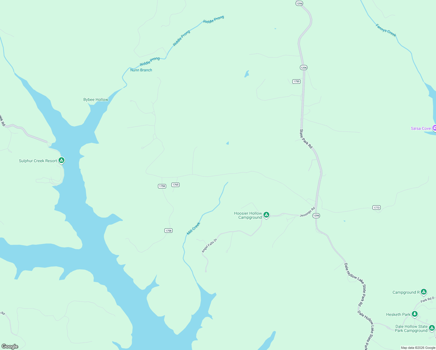 map of restaurants, bars, coffee shops, grocery stores, and more near Davidson Road in Burkesville