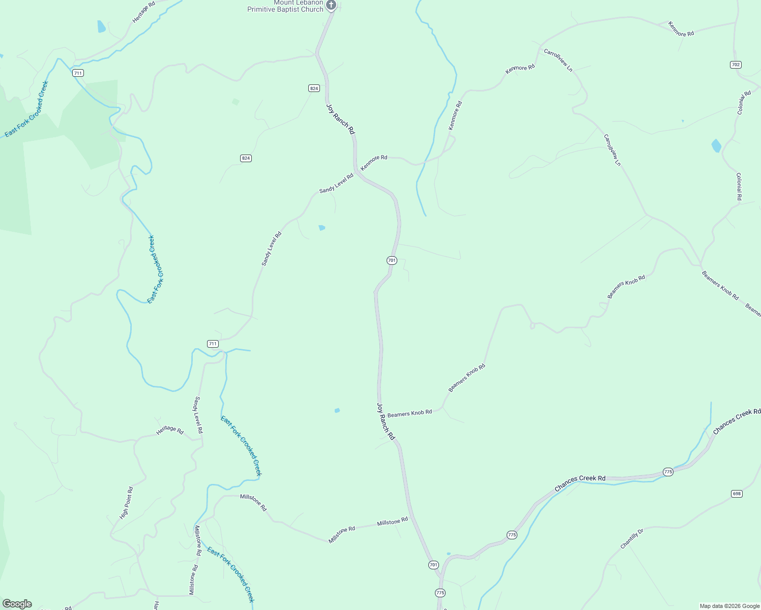 map of restaurants, bars, coffee shops, grocery stores, and more near 5078-5804 Joy Ranch Road in Woodlawn
