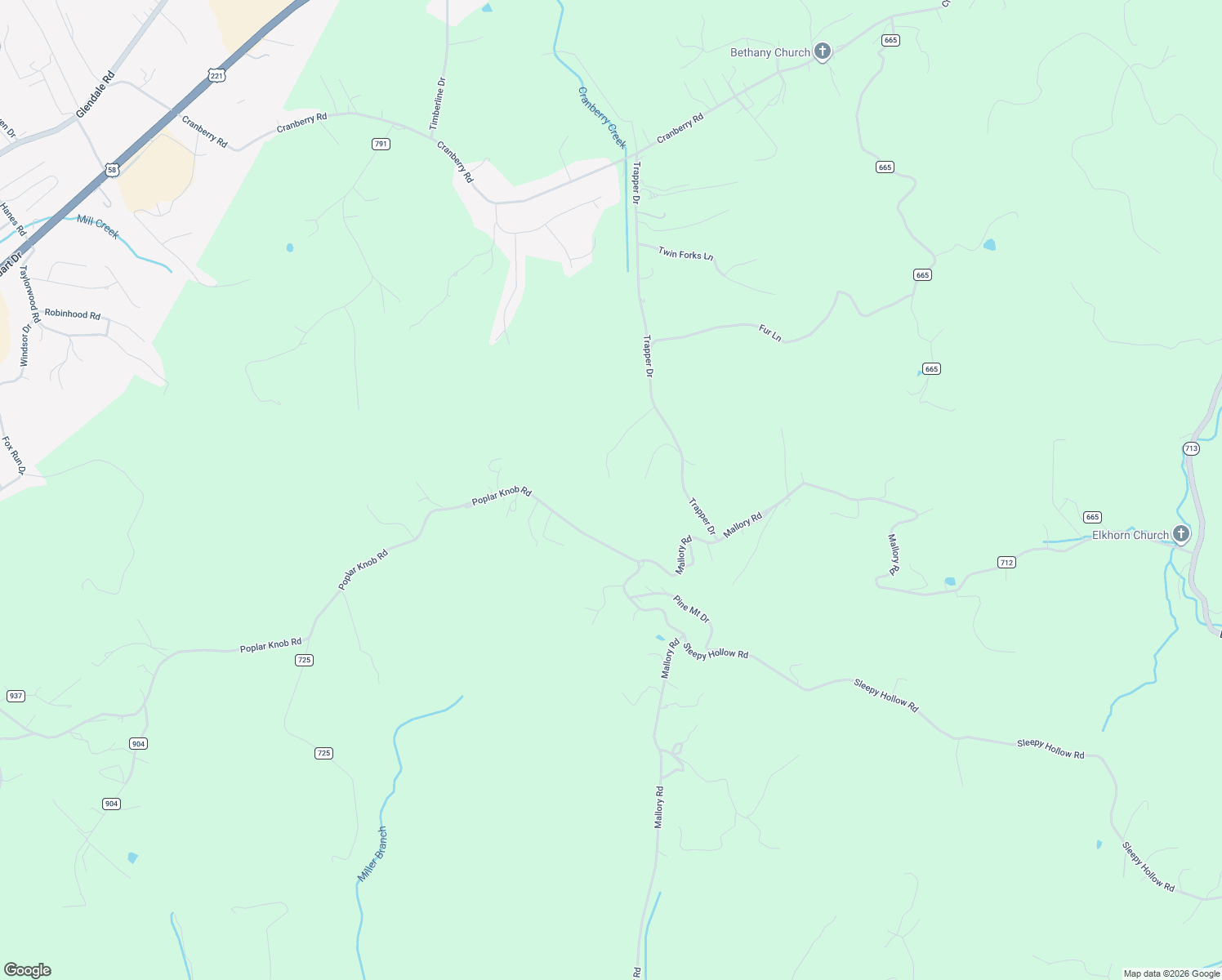 map of restaurants, bars, coffee shops, grocery stores, and more near 888 Trapper Drive in Woodlawn