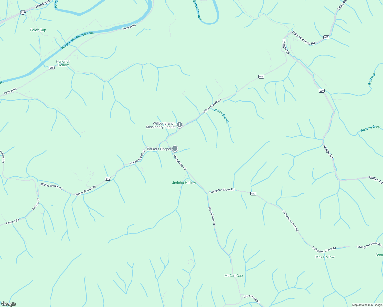 map of restaurants, bars, coffee shops, grocery stores, and more near 18353 McCall Gap Road in Bristol