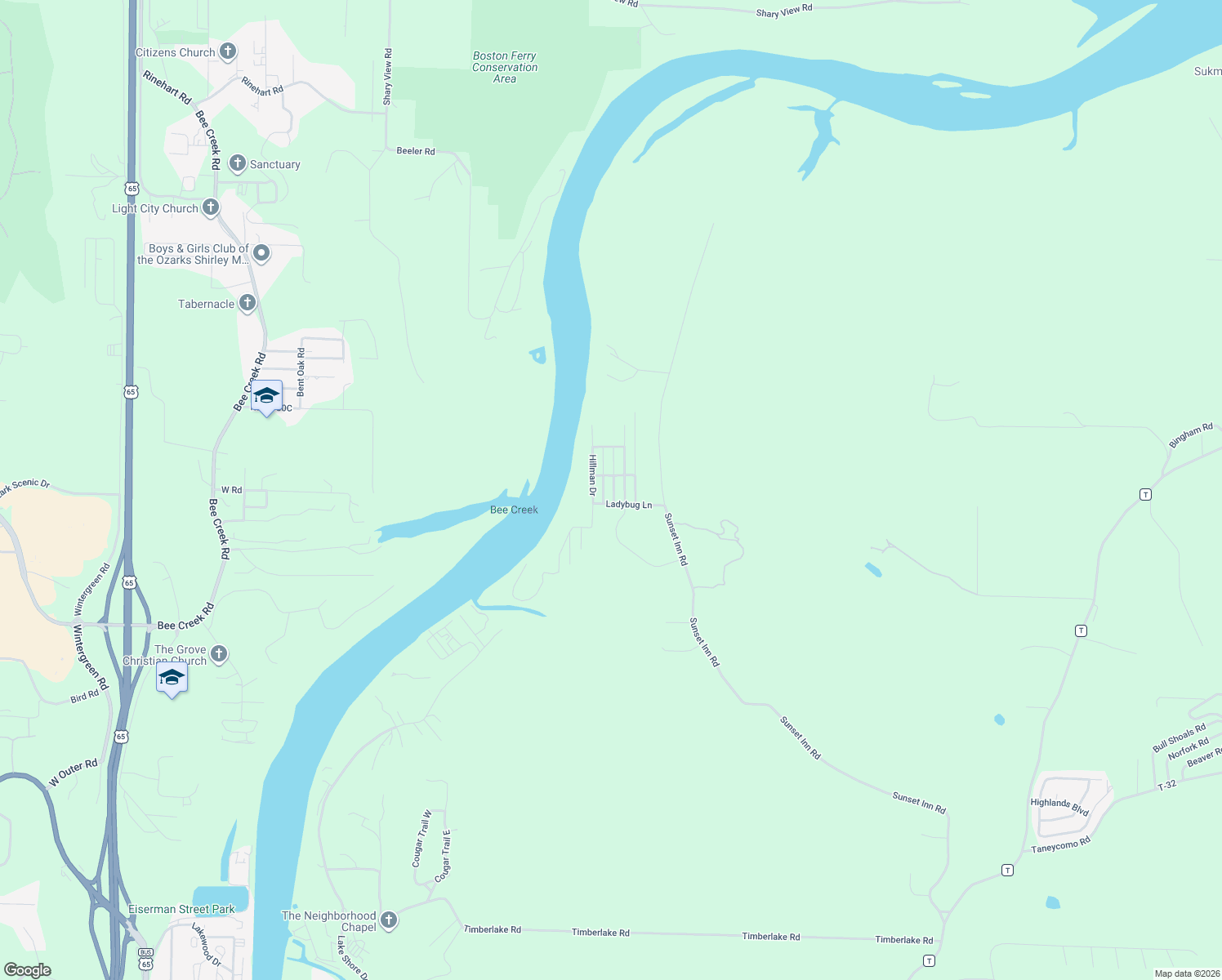 map of restaurants, bars, coffee shops, grocery stores, and more near 101-189 Coronado Dr in Branson