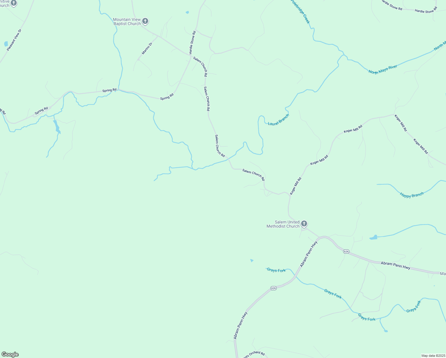 map of restaurants, bars, coffee shops, grocery stores, and more near Friendship Lane in Patrick Springs