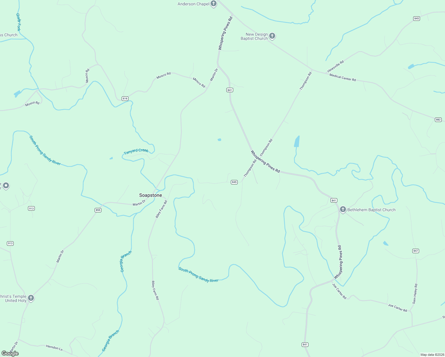 map of restaurants, bars, coffee shops, grocery stores, and more near 1340 Thompson Road in Axton