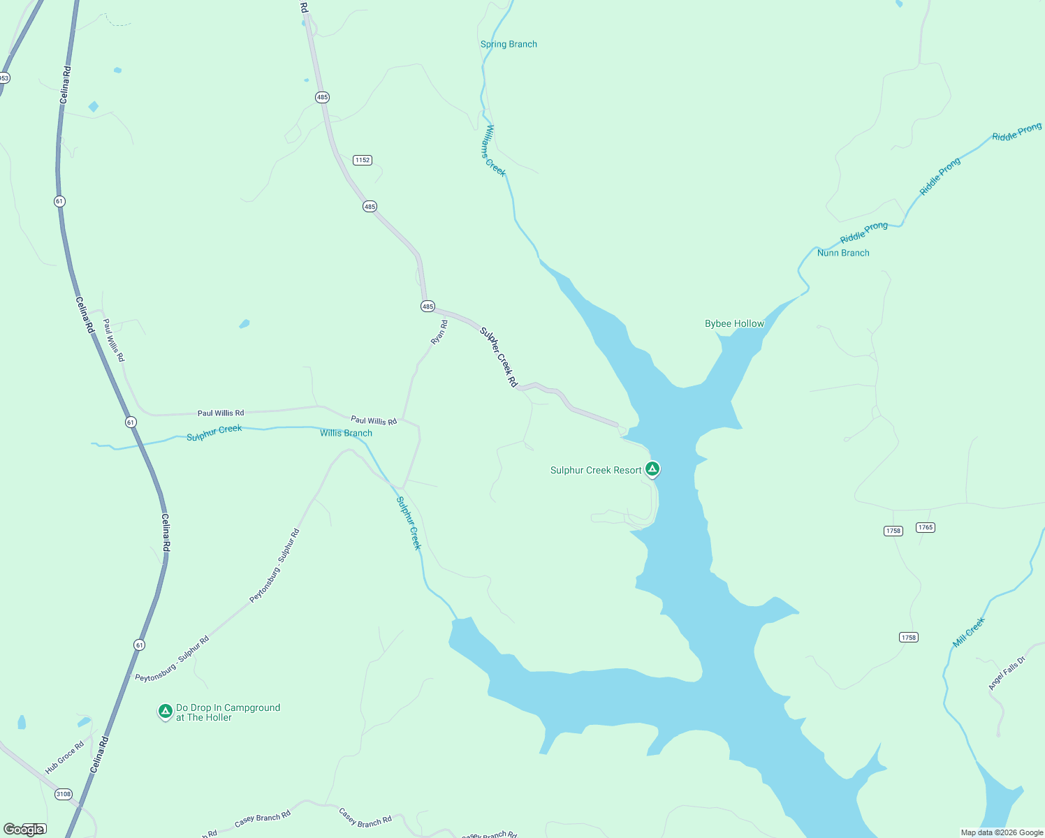 map of restaurants, bars, coffee shops, grocery stores, and more near 82-198 Beauchamp Road in Burkesville