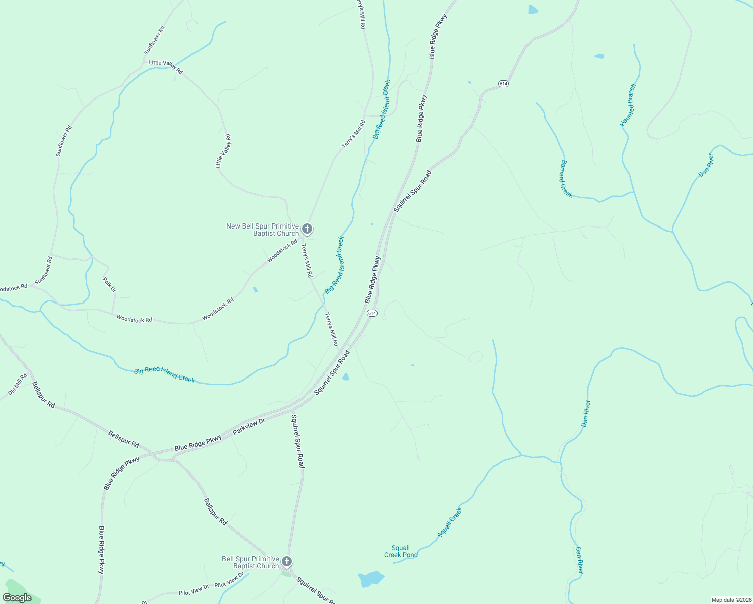 map of restaurants, bars, coffee shops, grocery stores, and more near Squirrel Spur Road in MEADOWS DAN