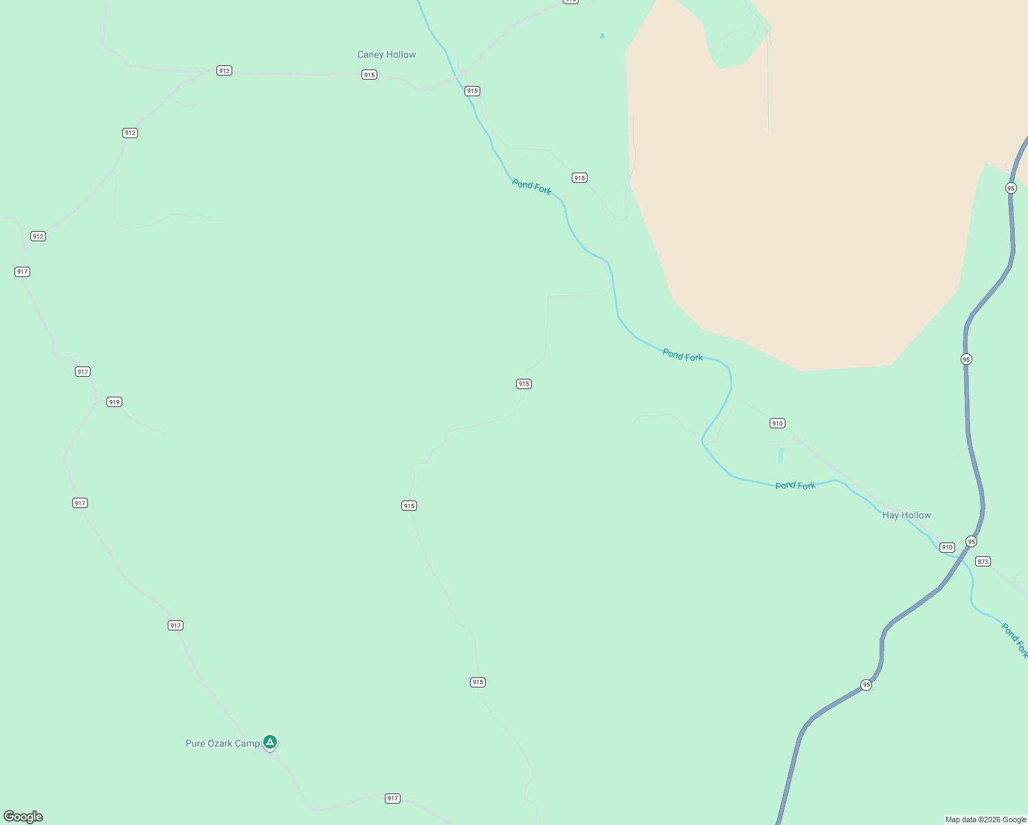 map of restaurants, bars, coffee shops, grocery stores, and more near County Road 915 in Thornfield