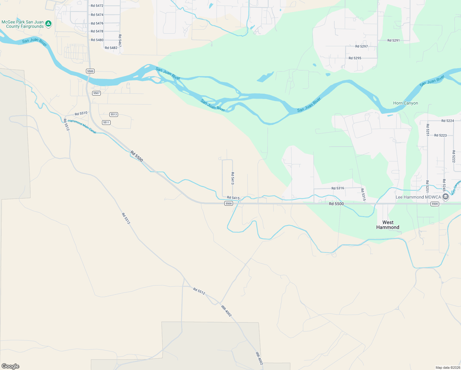 map of restaurants, bars, coffee shops, grocery stores, and more near 26 Road 5415 in Bloomfield