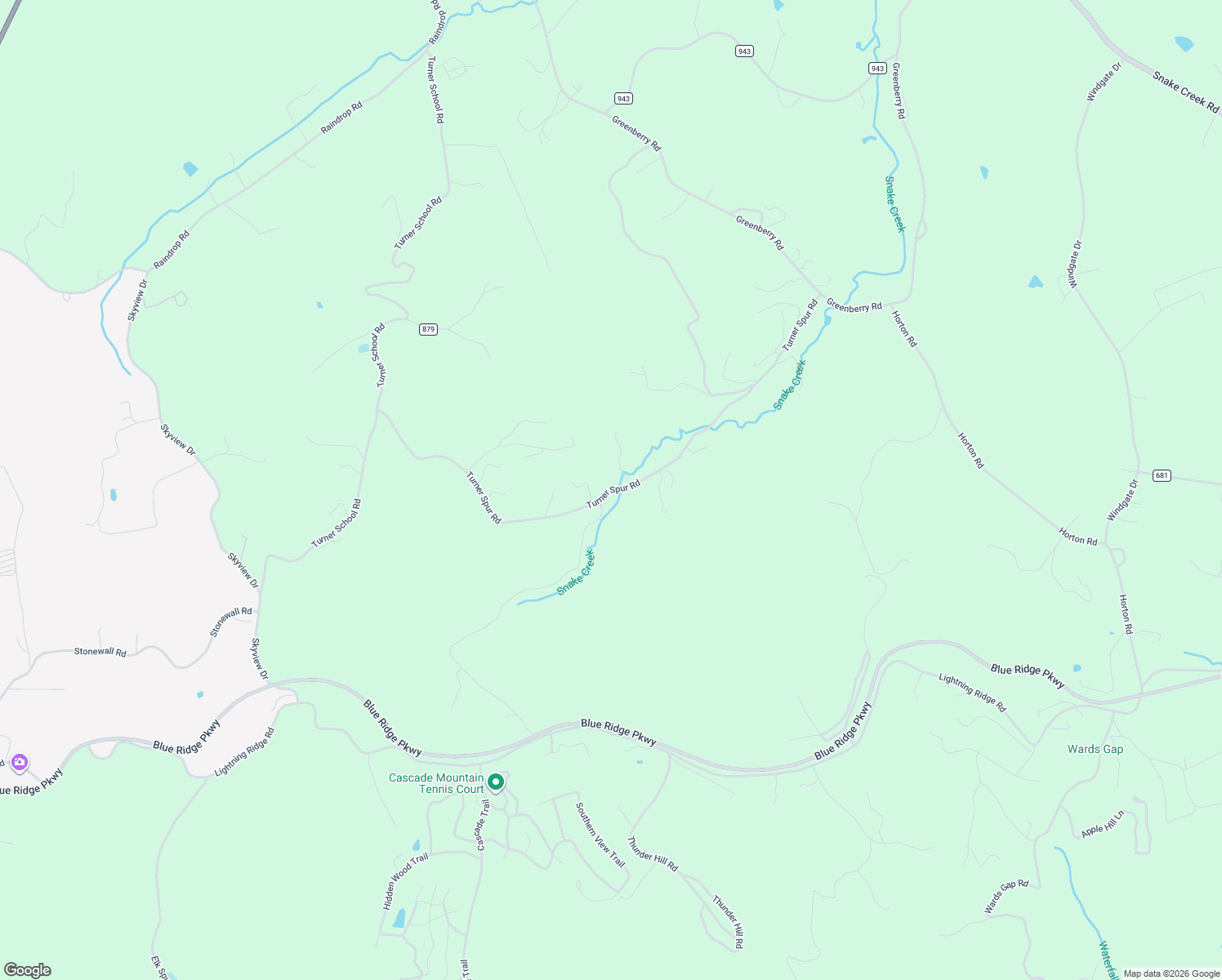 map of restaurants, bars, coffee shops, grocery stores, and more near Turner Spur Rd in Fancy Gap