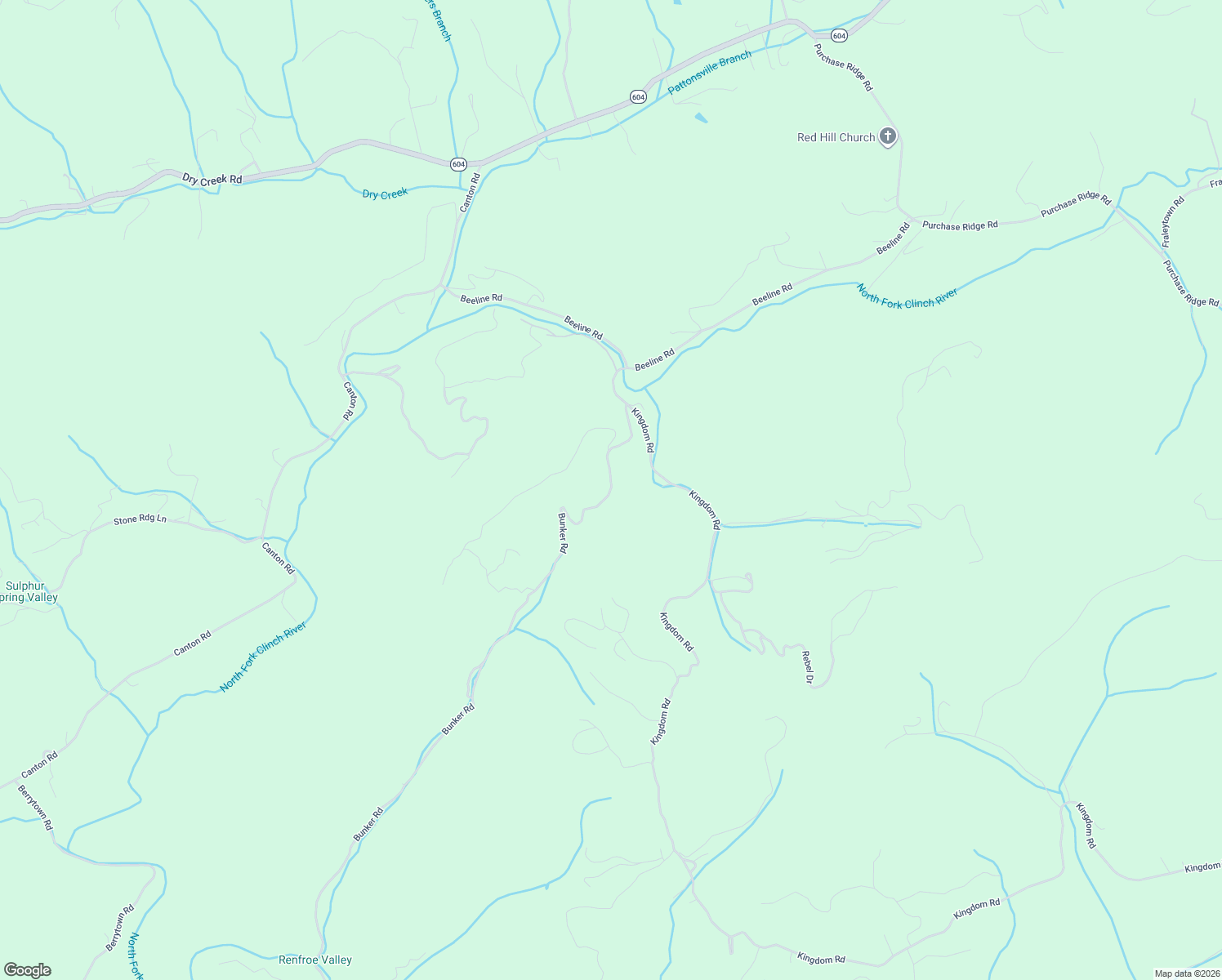 map of restaurants, bars, coffee shops, grocery stores, and more near State Route 624 in Scott County